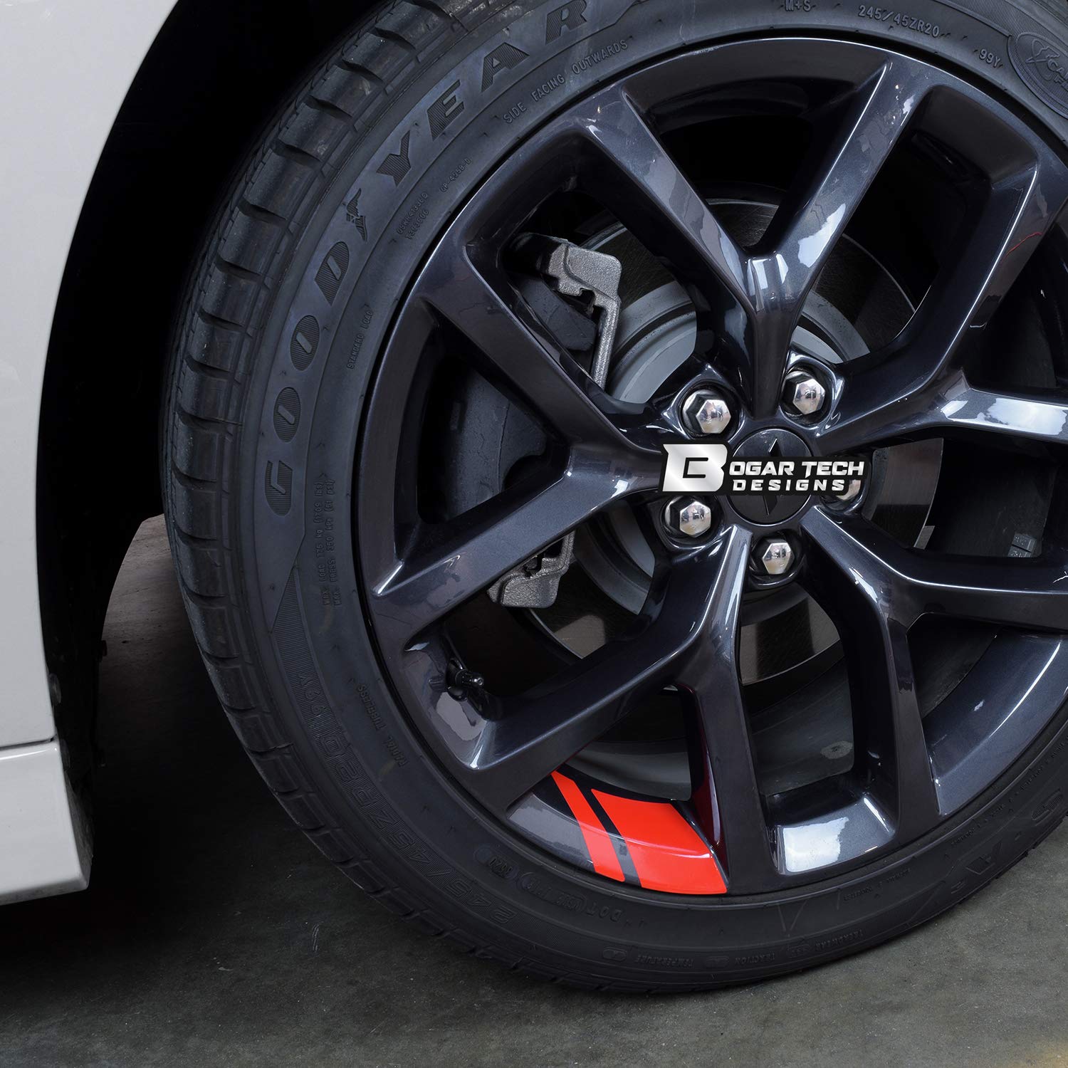 BOGAR TECH DESIGNS - Wheel Rim Decal Stripes for 18'' - 20'' Wheels, Gloss Blue