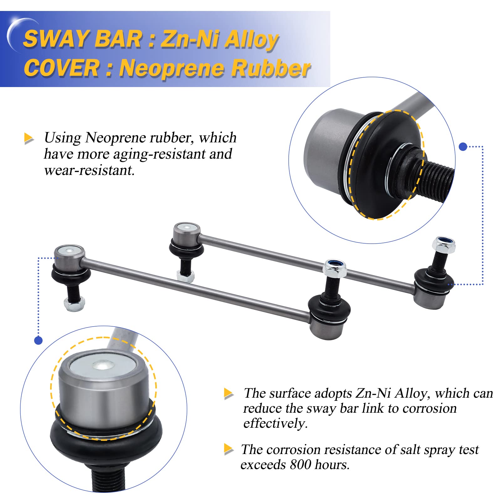 Zinc-Nickel Alloy Front Stabilizer Sway Bar Links For Lexus Rx450H/Rx350L/Rx350 /Rx330 /Es330 Toyota Highlander/Venza/Avalon/Sol