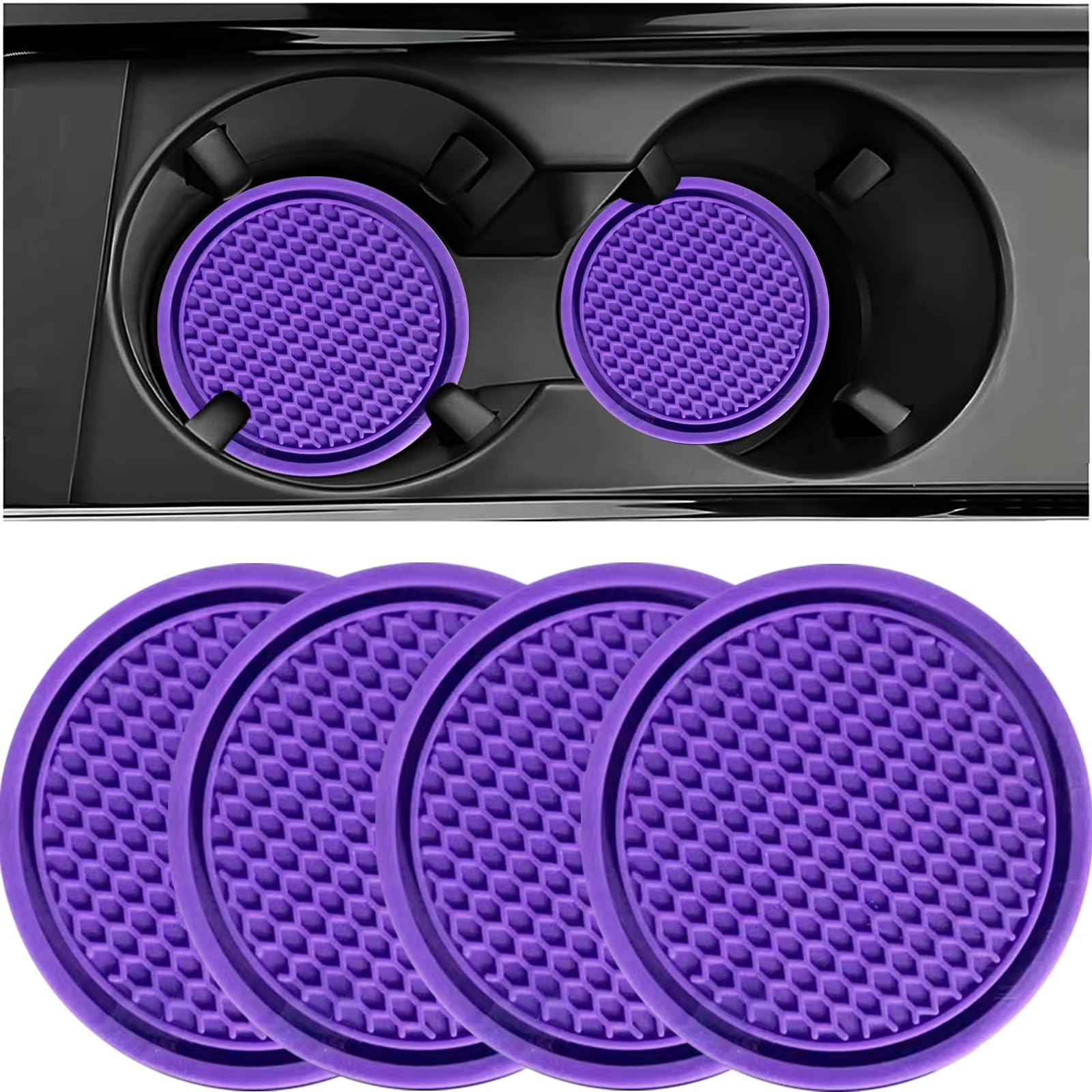 Zsdy Car Cup Coaster, 4Pcs Universal Auto Non-Slip Cup Holder Embedded In Ornaments Silicone Coaster, Car Interior Accessories S