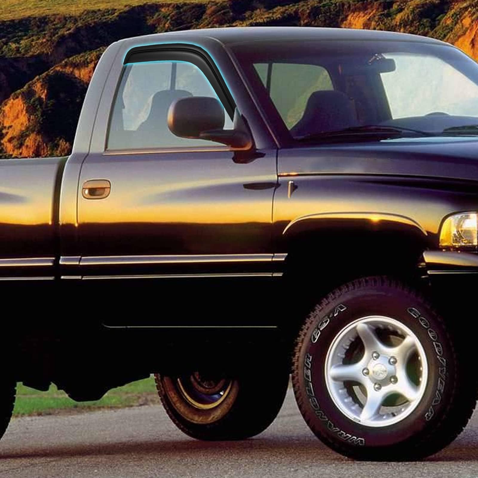 In-Channel Window Rain Guards For 1994-2001 Dodge Ram 1500, Vent Visors Shades Wind Deflectors For 94-02 Ram 2500 3500