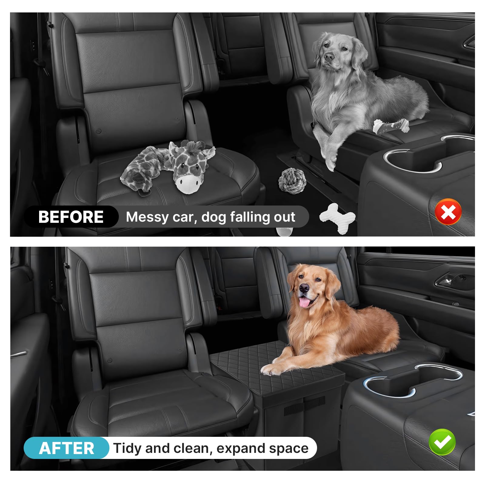 Mixsuper Liner Car Seat Organizer For Chevrolet Suburban 2021-2025, Console Organizer Backseat Box For Chevy Suburban, Dog Toy B