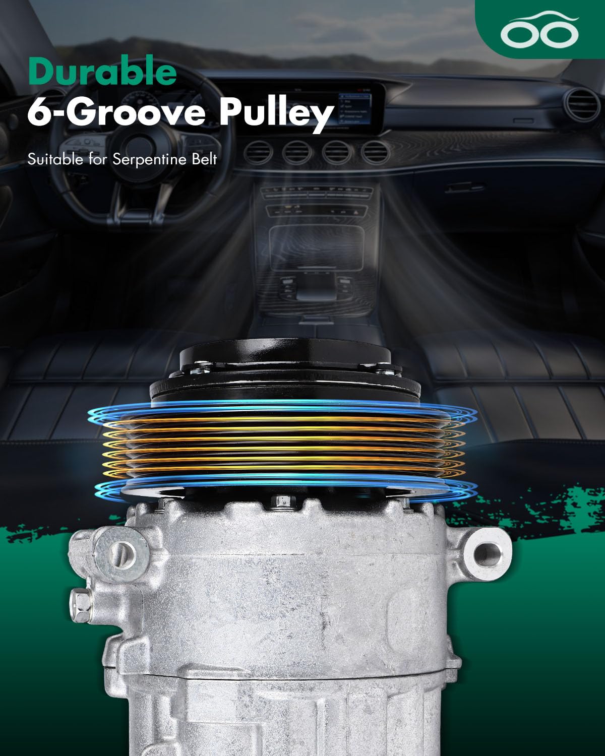 SCITOO AC Compressor Rapid Cooling for Chrysler 200 2.4L for Jeep Cherokee 2.4L 2014-2022 68103197AA 68103197AB 68103197AC 68103
