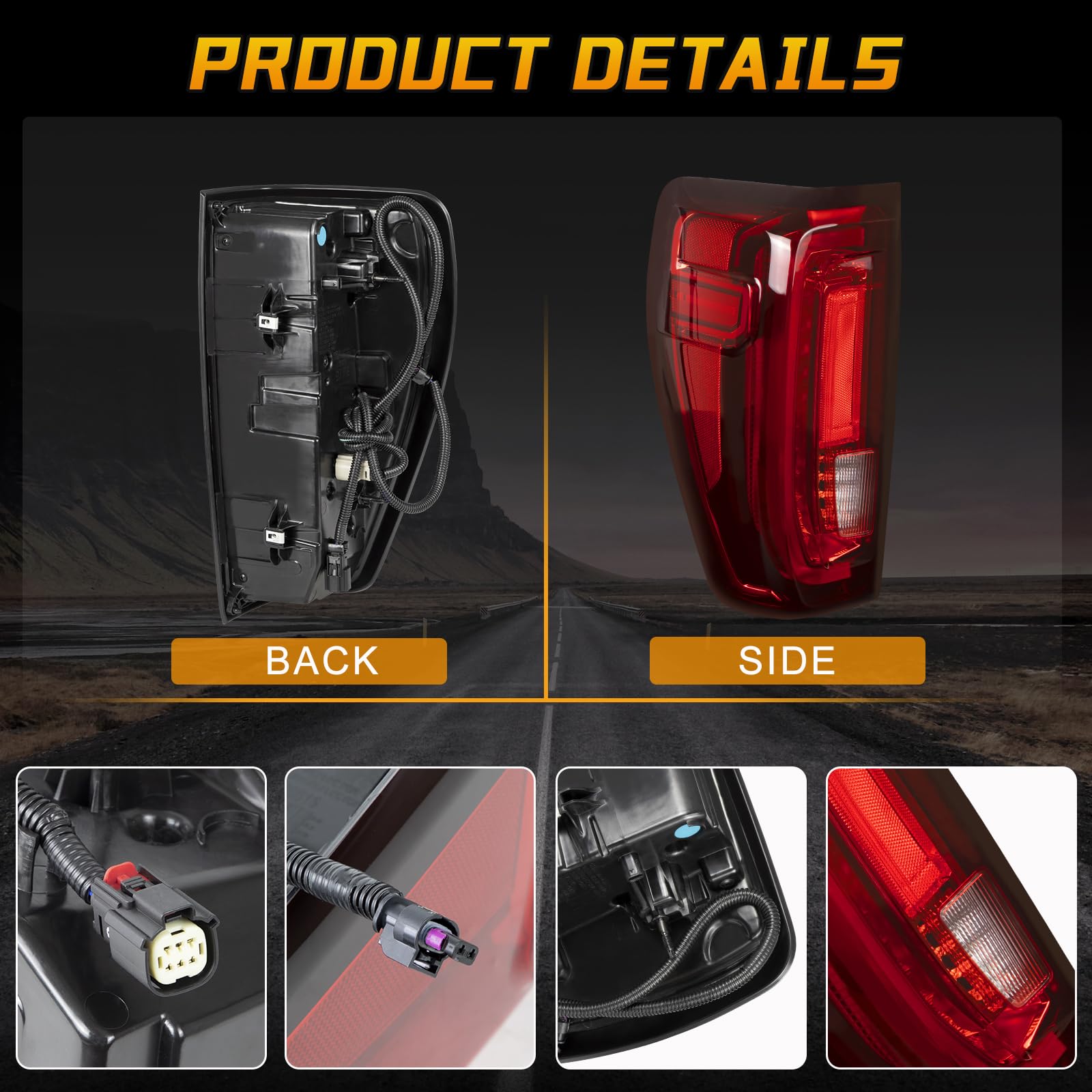 Qkvcx Led Tail Light Brake Rear Lamp Assembly Left Driver Side Compatible With 2019-2023 Gmc Sierra 1500/2500Hd/3500Hd Replace 86820473