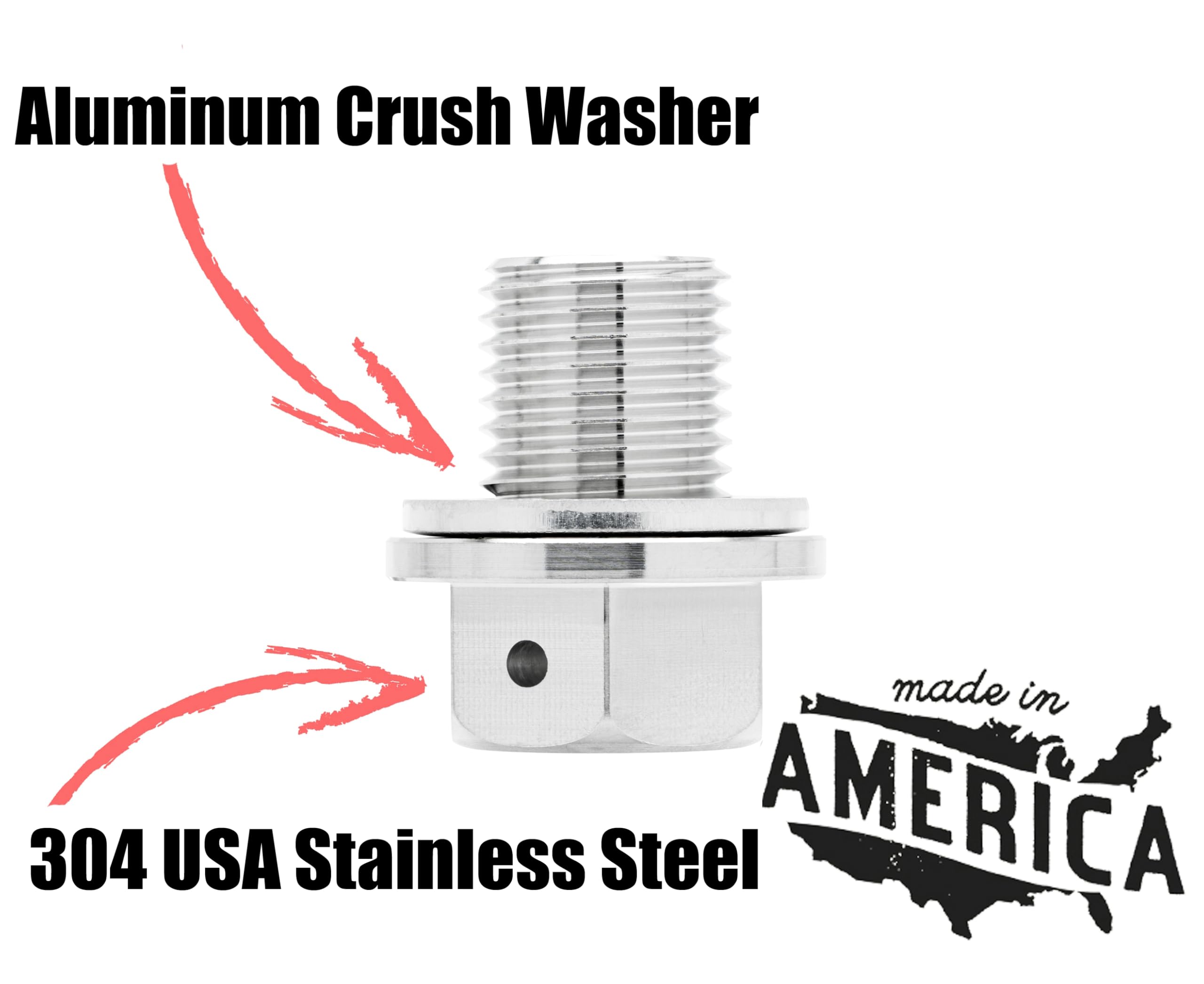 Votex - Made In Usa - M14X1.5Mm Engine Oil Drain Plug, Stainless Steel, For Acura, Audi, Chevrolet, Chrysler, Dodge, Ford, Honda