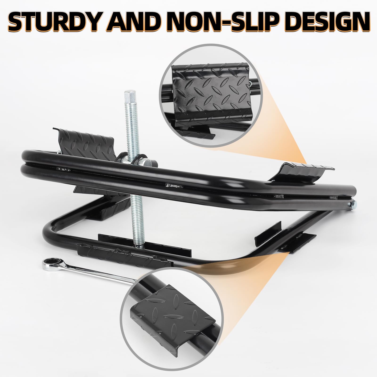 OULEME Light Trailer Tire Leveler with Ratchet Wrench, RV Camper Leveling System Fits Most 13, 14 and 15 Trailer Wheels, E