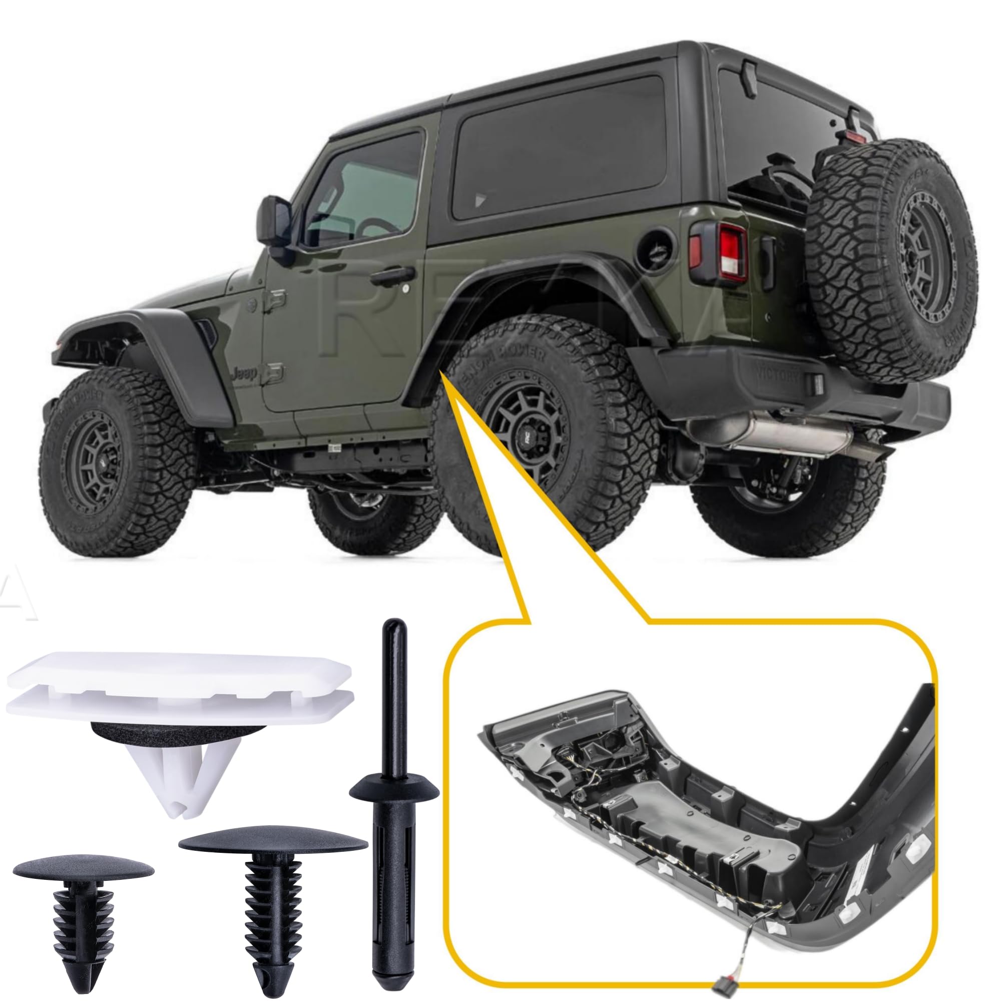 Rexka 60Pcs Fender Flare Hardware Kits For Jeep Wrangler Jl 2018-2024 Jeep Gladiator 2020-2023 Jt Ram 1500 68526185Aa 6506007Aa