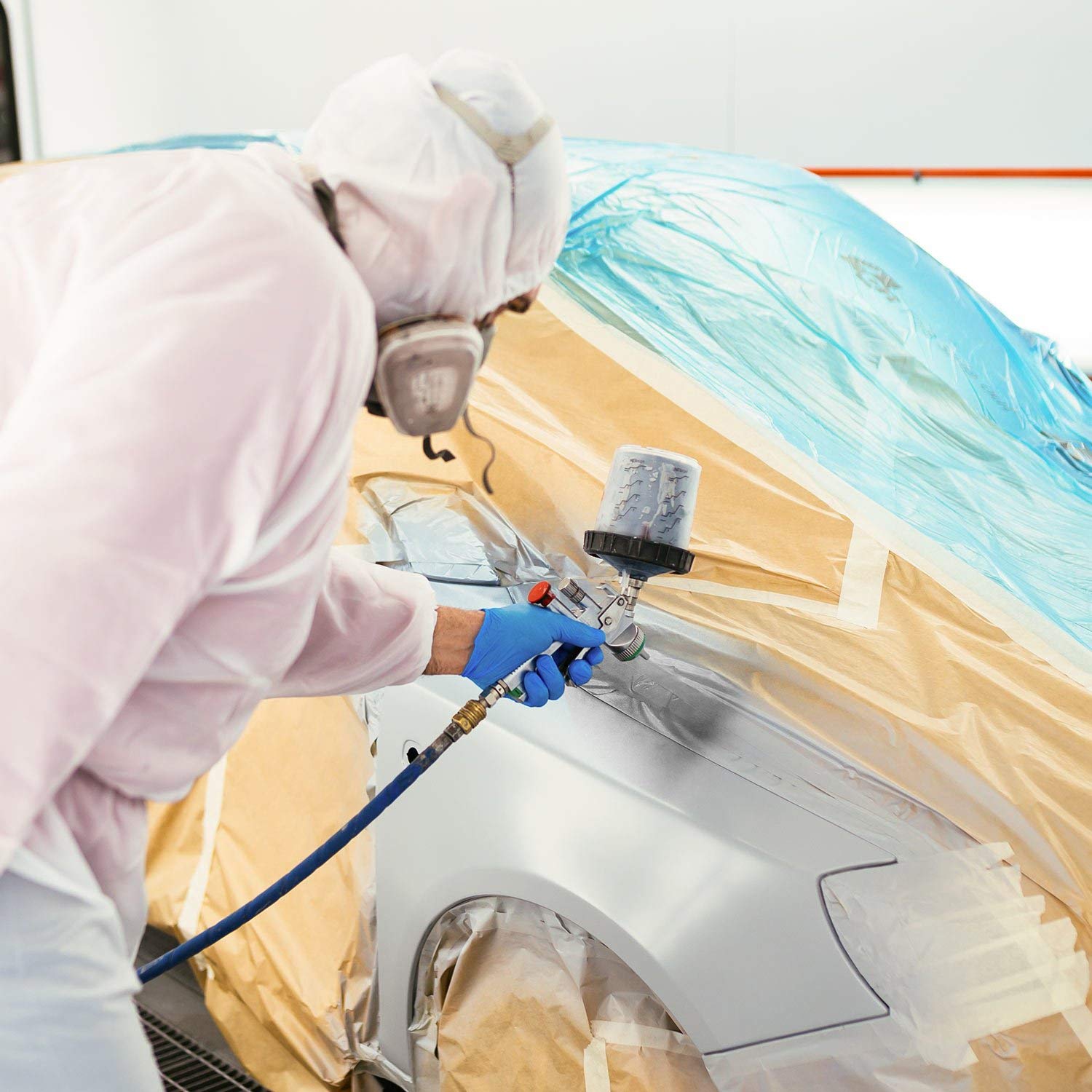 Custom Shop White Epoxy Primer/Sealer Kit - 2.1 VOC, 1 Quart (2x 16 Fl Oz) Anti-Corrosive DTM for Automotive & Industrial Use