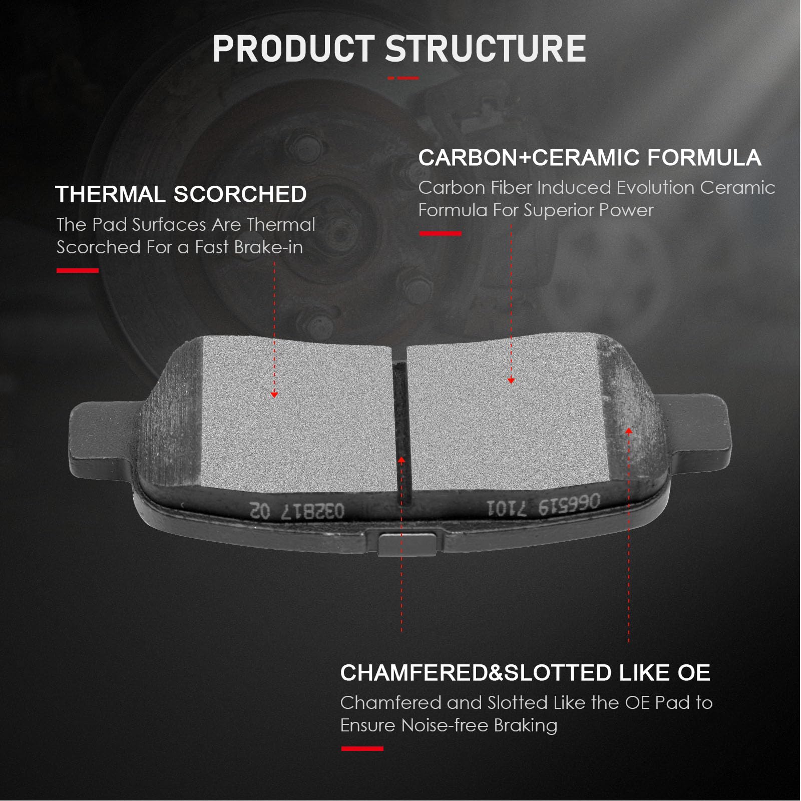 Cciyu D1374 D905 Front & Rear Disc Brake Pads Kit For Nissan Maxima 2009-2014 2016-2017 8Pcs