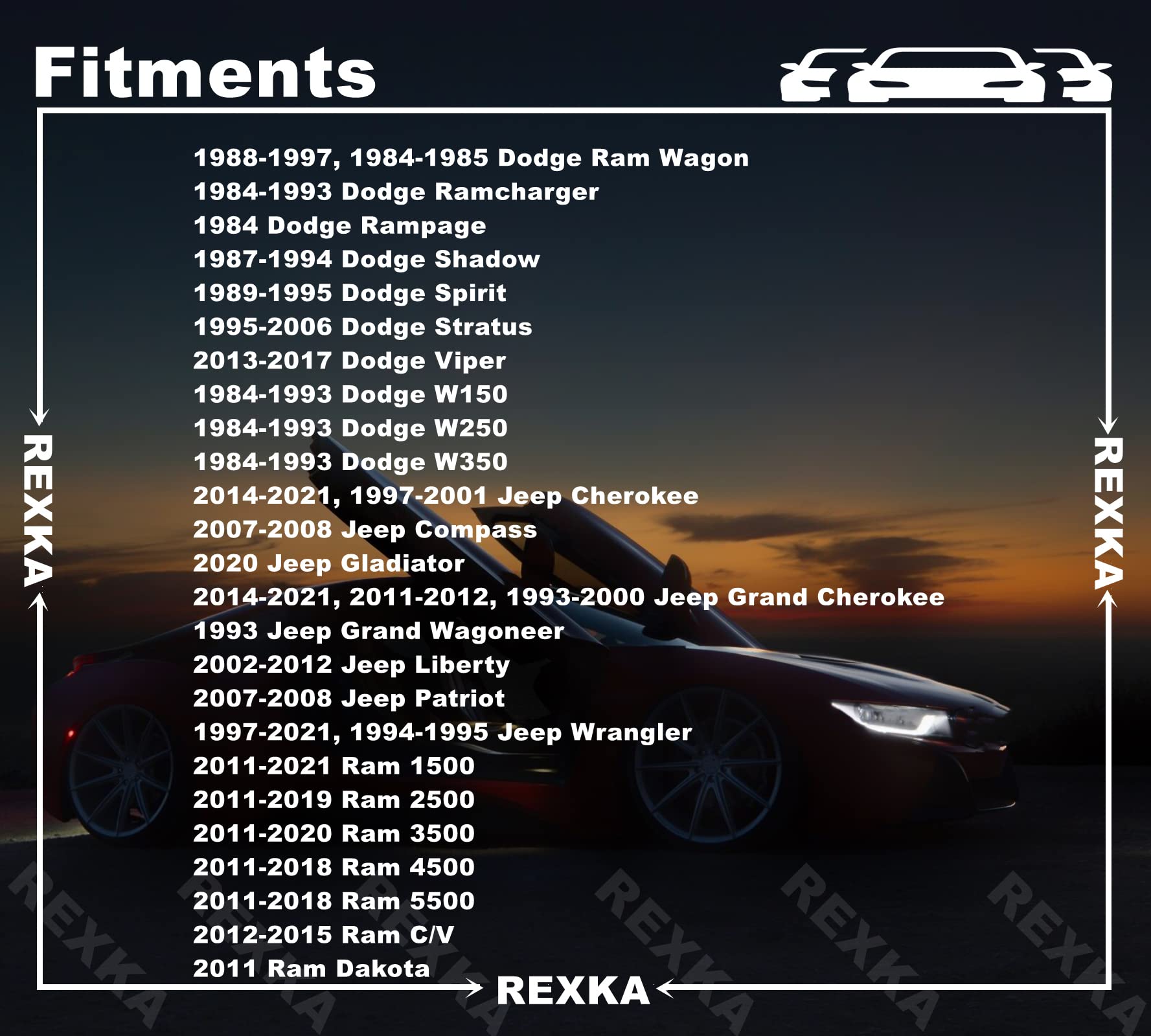 Rexka 101Pcs Fender Bumper Shield Fender Liner Push Pin Retainer Clips 6030441 For Jeep Dodge Ram Chrysler + Multipurpose Auto T