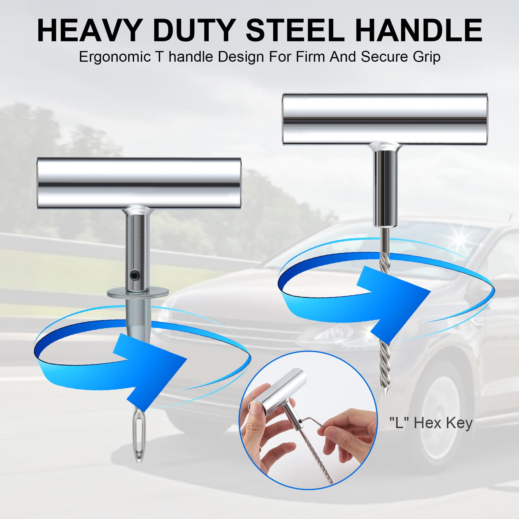 Singaro Tire Repair Kit With Plugs, 68Pcs Tire Plug Kit Heavy Duty Professional For Car, Motorcycle, Jeep, Truck, Tractor Flat T