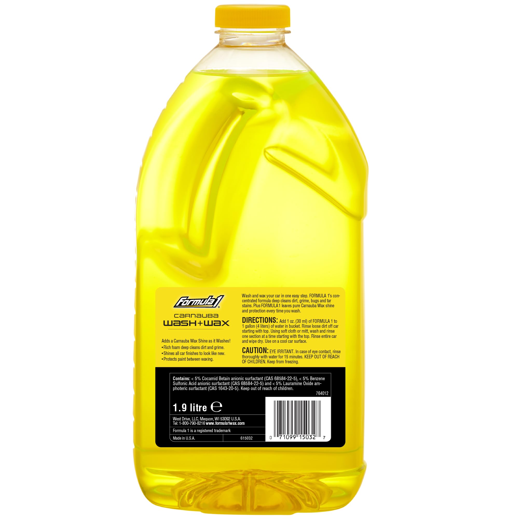 Formula 1 Carnauba Car Wash And Wax, Car Cleaning Wax For Car Detailing W/Carnauba Wax To Protect & Shine - Long Lasting Car Ext