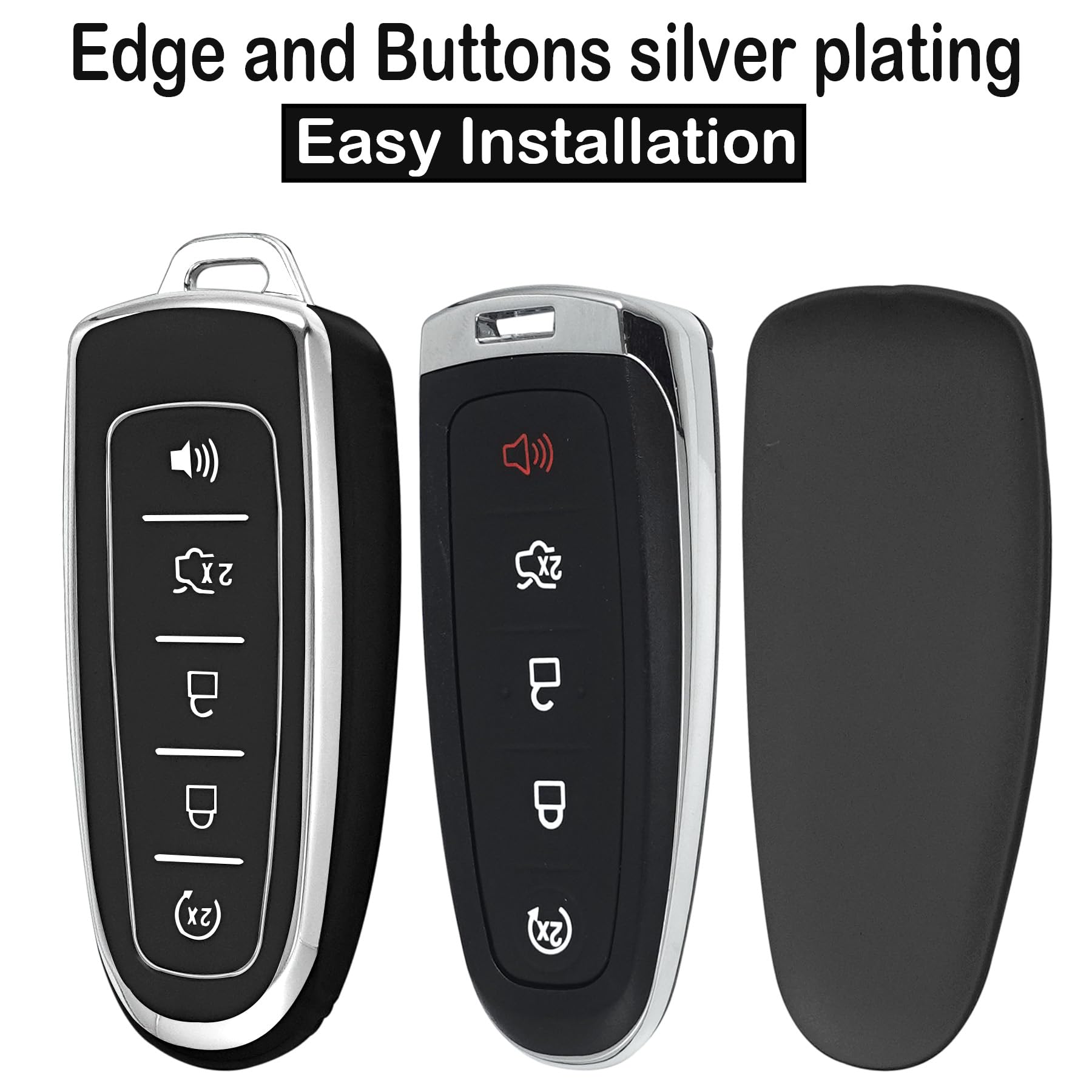 Kirsnda For Ford Key Fob Cover,Case With Keychain,Soft Tpu Protection Key Shell/Skin,5 Buttons Fit C-Max Edge Escape Expedition