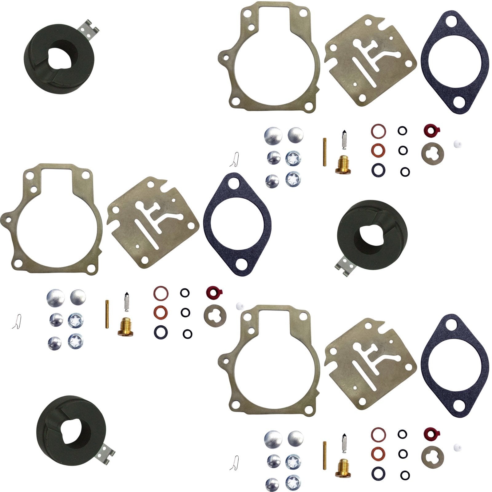 3-Pack Venom Brand Carburetor Carb Rebuild Repair Kit (For Johnson Evinrude) W Float/Fits Many 18 20 25 28 30 35 40 45 48 50 55 60 65 70 75 Hp Outboard (See Chart For Fitment)