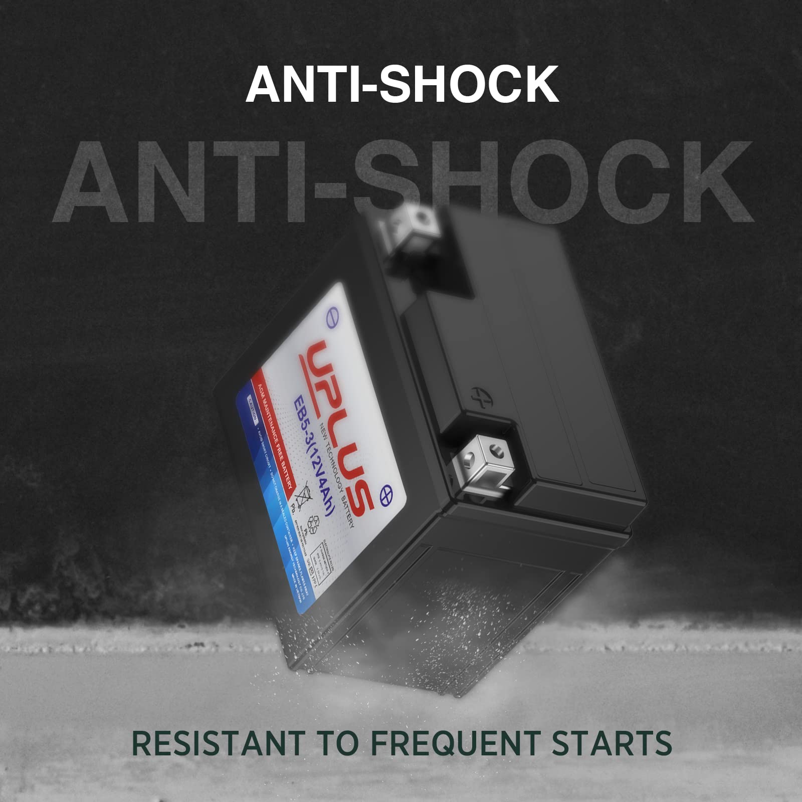 Uplus Ytx5L-Bs Atv Motorcycle Battery, Eb5-3 Maintenance Free 12V 4Ah Sla Batteries Scooter Agm Battery, Replacement For Gtx5L-B