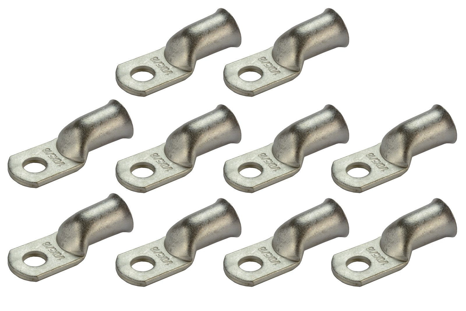 Temco 10 Pack Tinned Copper Welding Battery Cable Ends, Lugs Terminal 1/0 Awg 5/16'' Hole - Marine Grade (6 Awg To 1/0 Awg Optio