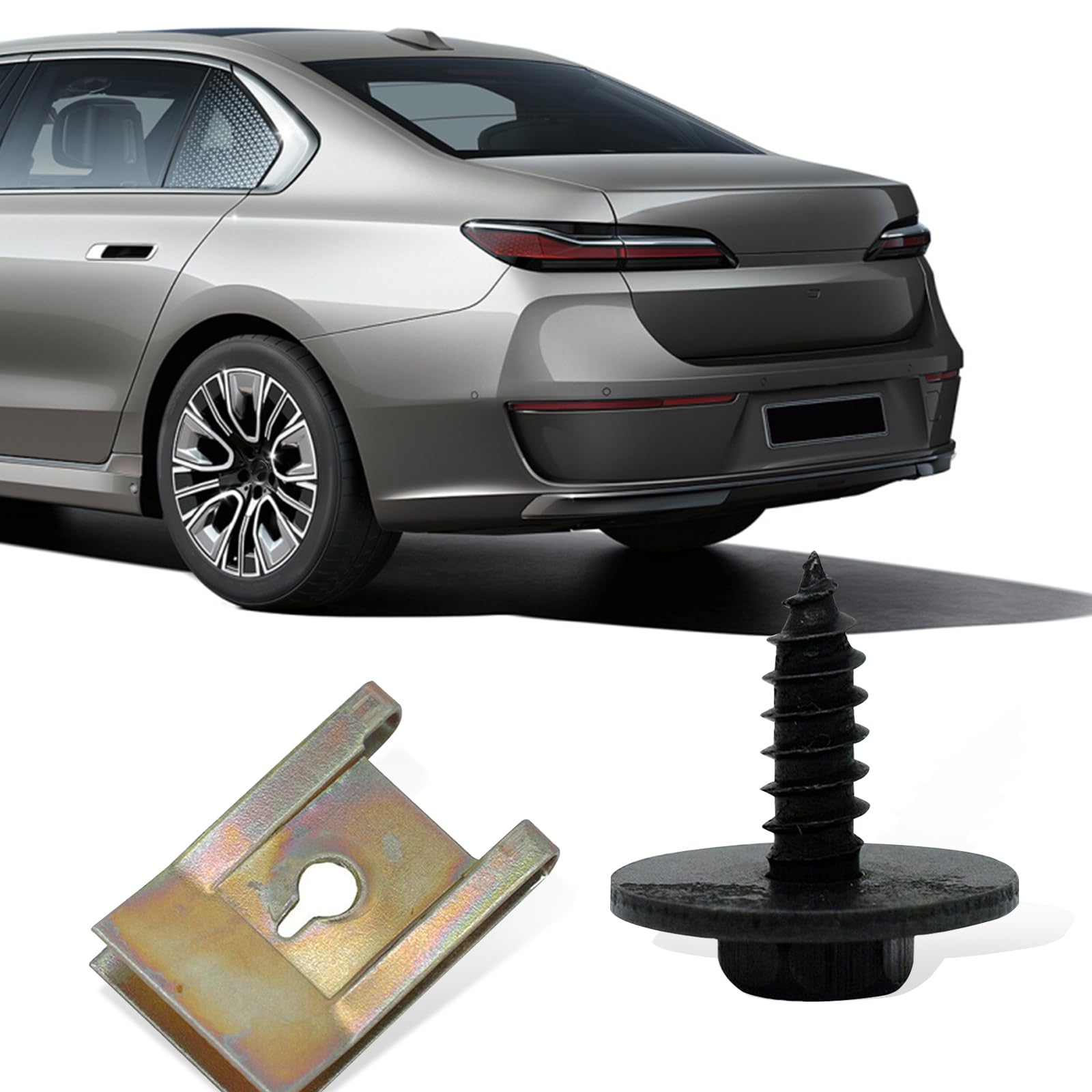 GKmow Pack-40 Bumper Cover Screws, Multi-Purpose U-Nuts Clips, Automobile Body Fasteners Kit, Fender Liner Retainers, Compatible