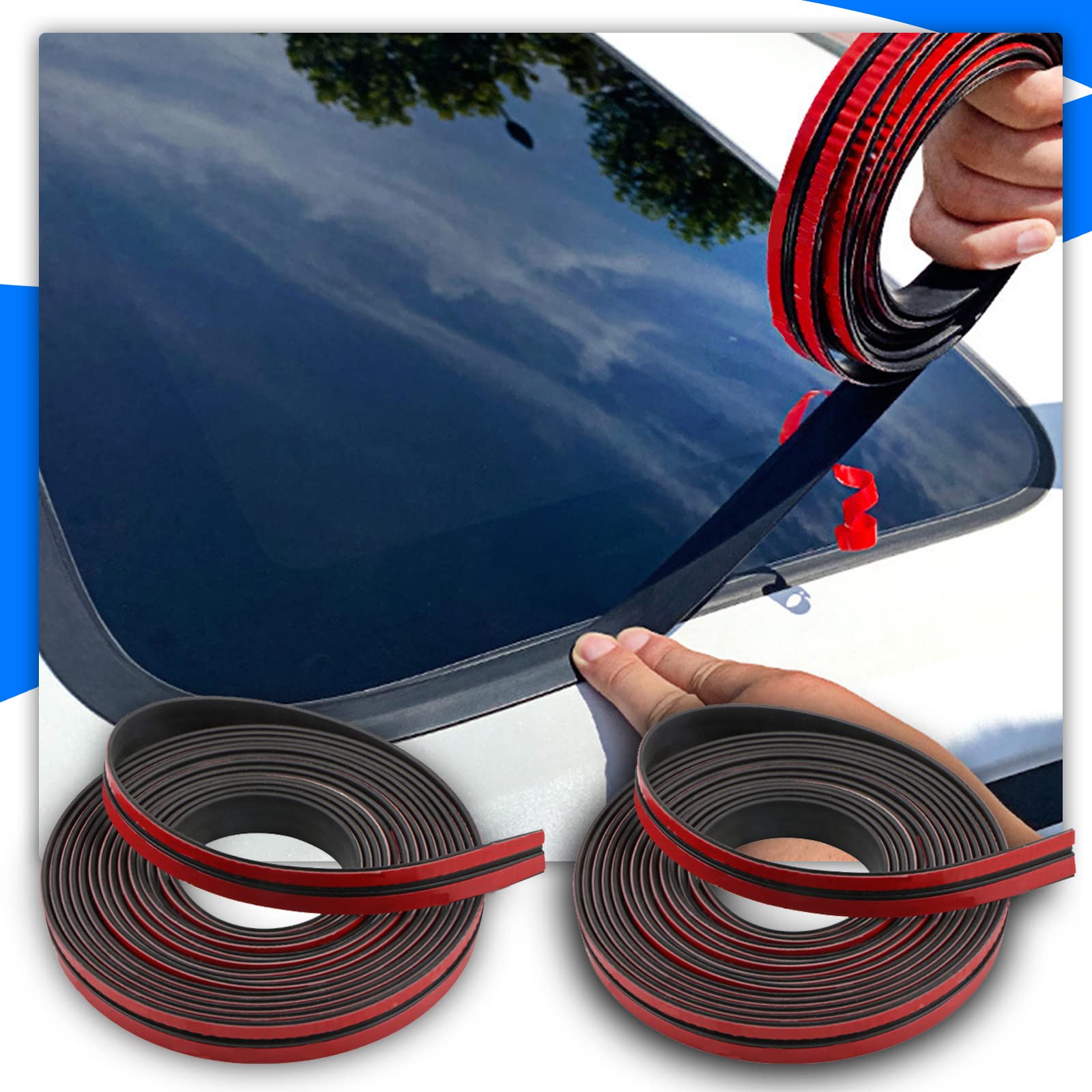 Smeyta Weather Stripping Door Seal for Car,Rubber Car Door Seal Weather Stripping,19.6FT T Shape Windshield Seal for Sunroof Fro