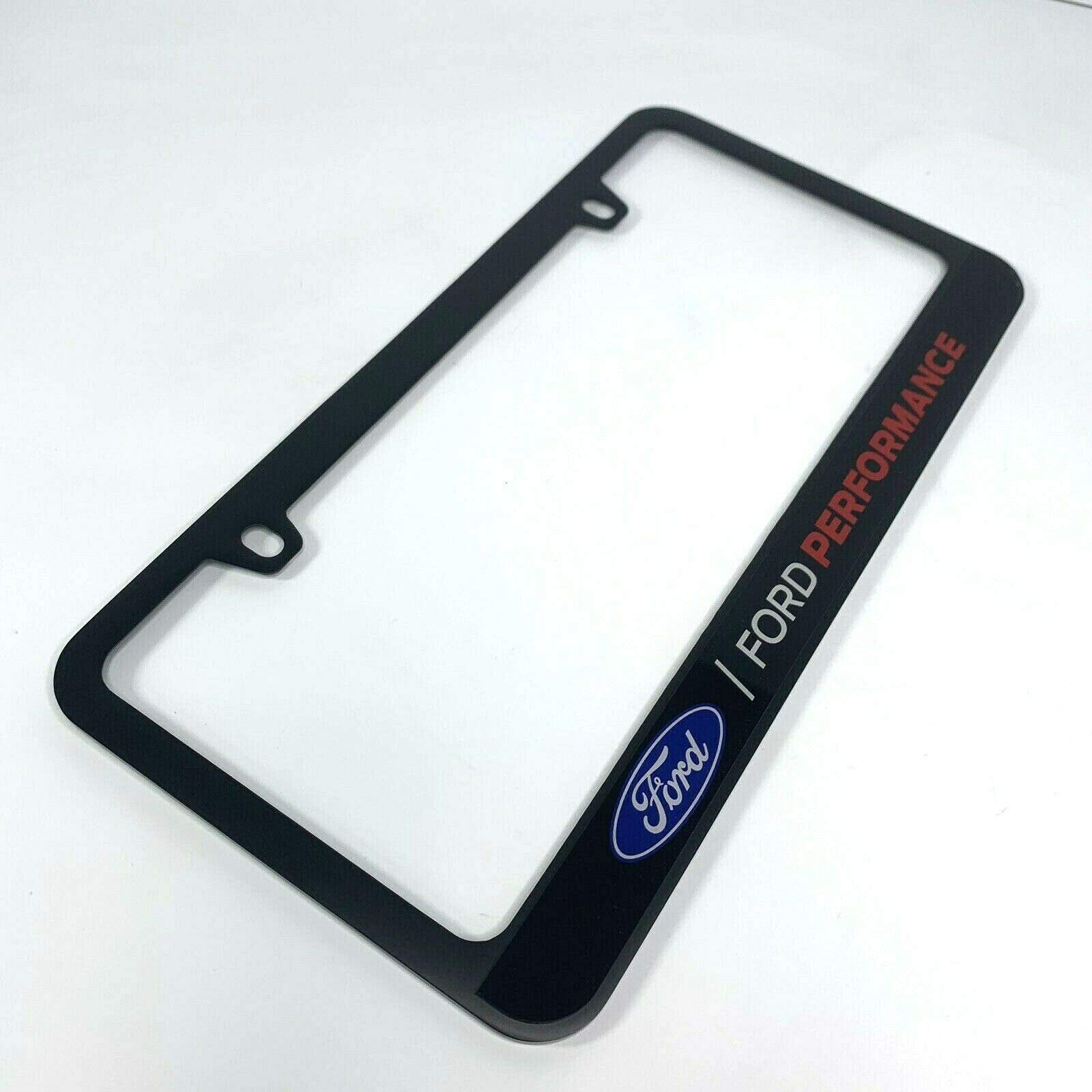 Eurosport Daytona Black License Plate Frame- Ford Performance L/W Uv Direct On Black Acrylic