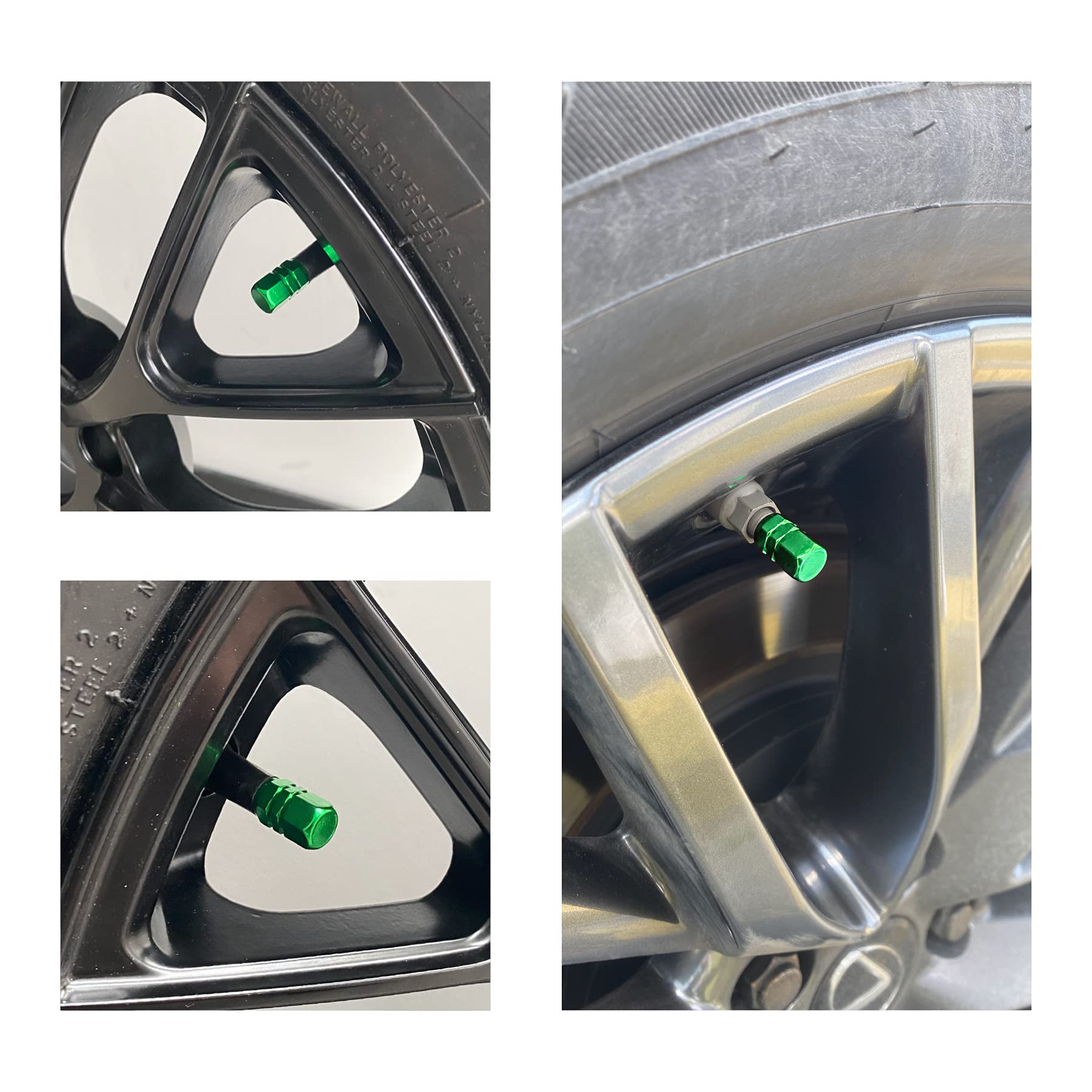 Justtop Car Tire Valve Stem Caps, 12Pcs Air Caps Cover, Universal For Cars, Suvs, Bike, Trucks And Motorcycles-Green