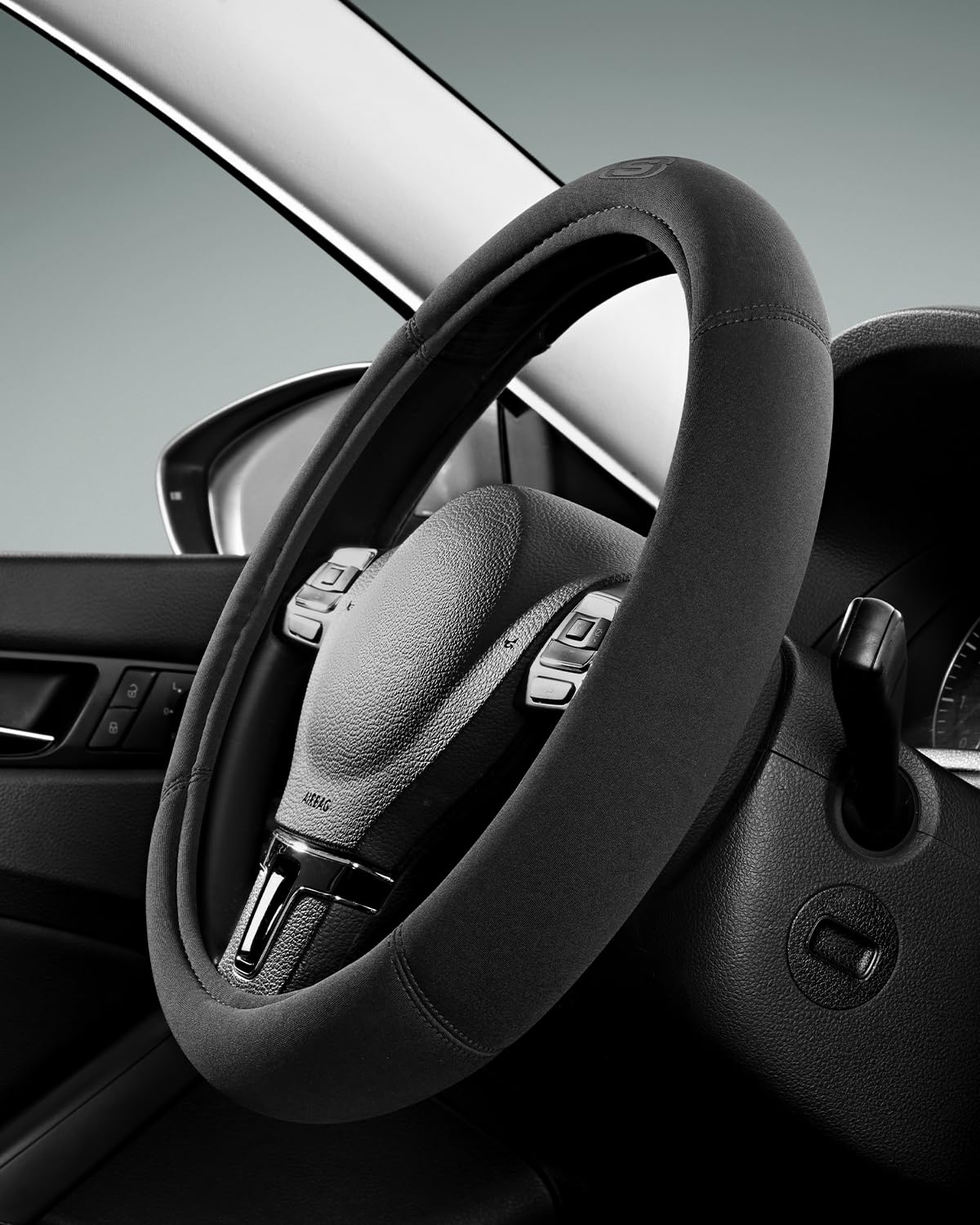 Skechers Steering Wheel Cover, Memory Foam Car Steering Wheel Covers,14.5-15inch Anti-Slip Safety Comfortable Design Universal M