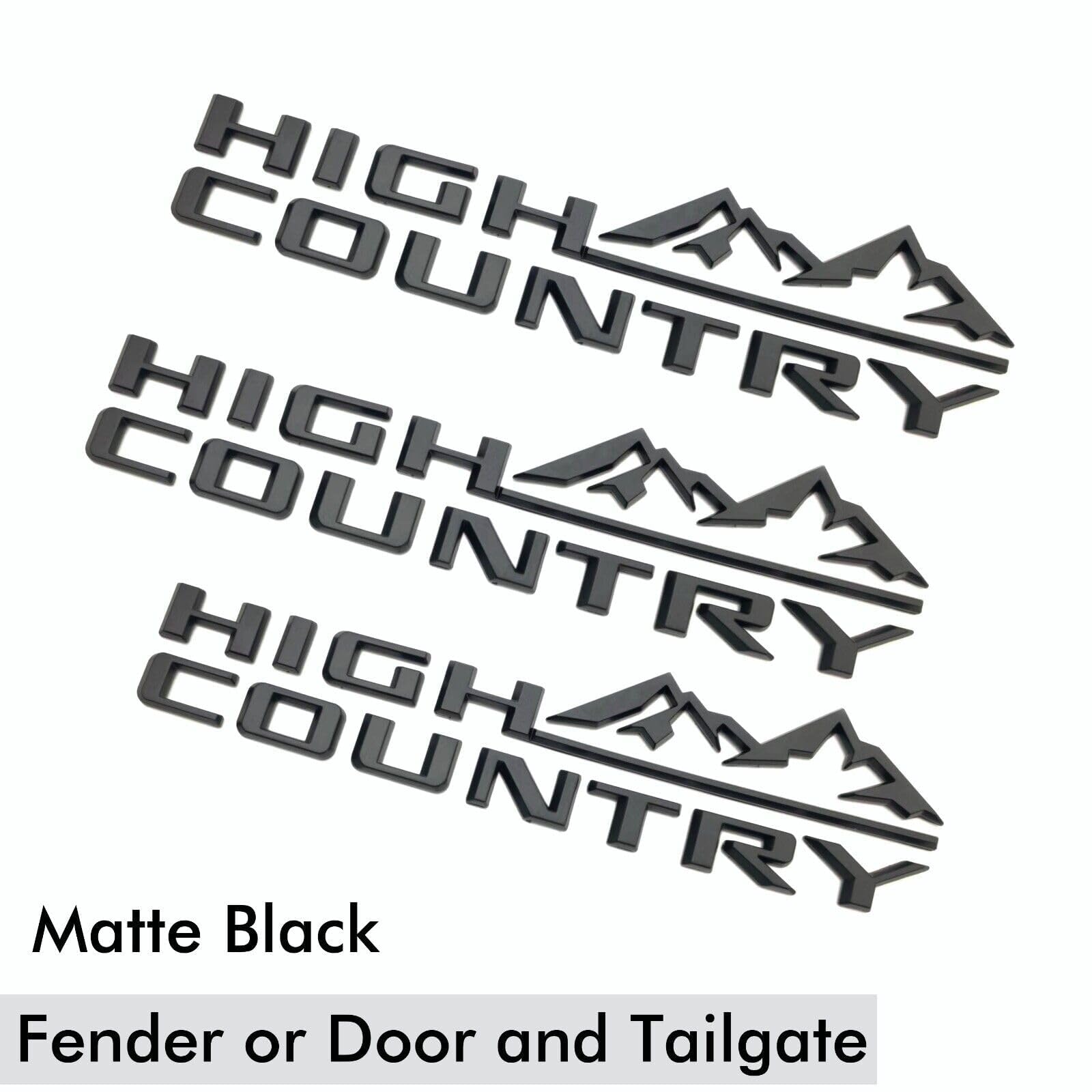 3pcs High Country Fender Tailgate Letter Logo Emblem 3D Badge Namaplate Replacement for 2019-2023 Tahoe Silverado 1500 2500HD 35