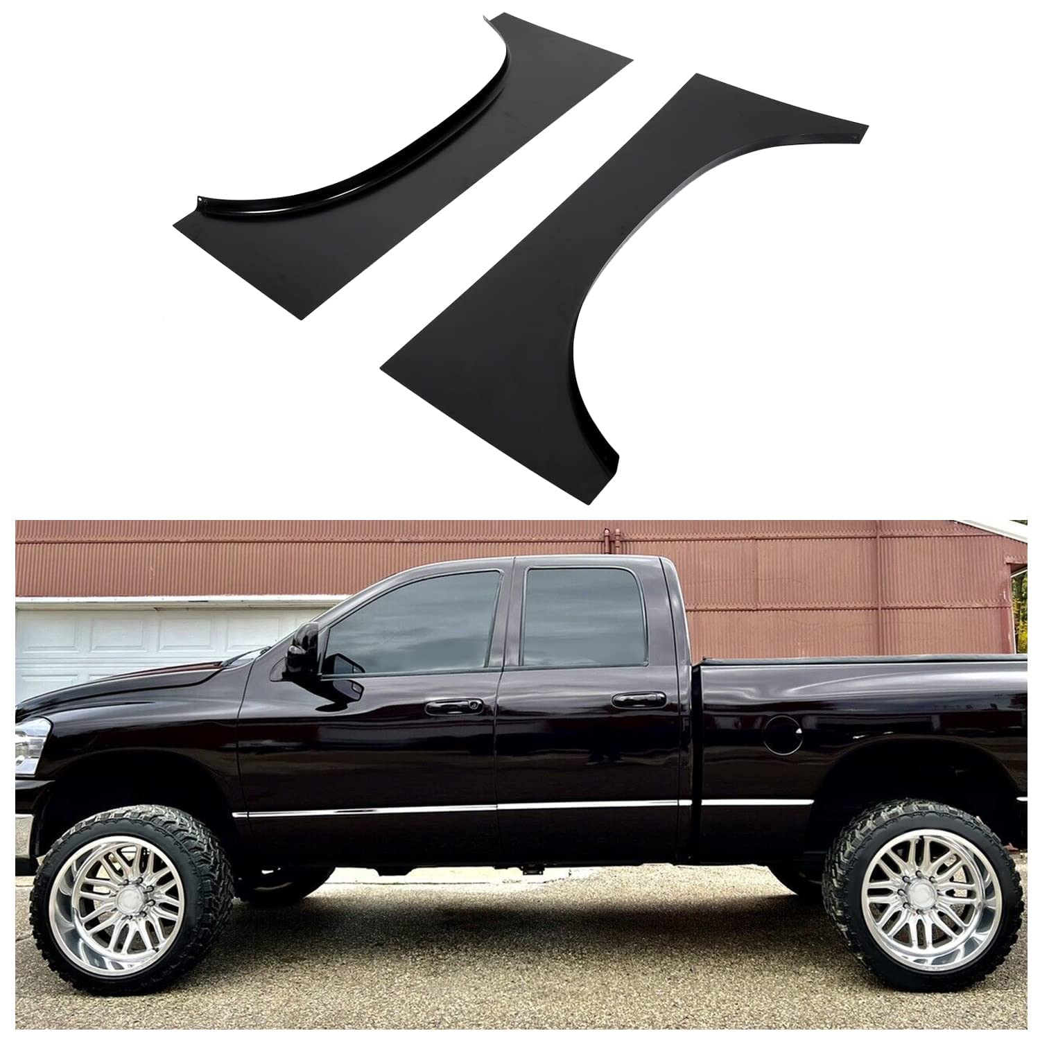 Ecotric Rear Bed Wheel Arch Repair Panel Compatible With 2002-2008 Dodge Ram 1500 & 2003-2009 Dodge Ram 2500 3500 Replace For Gn