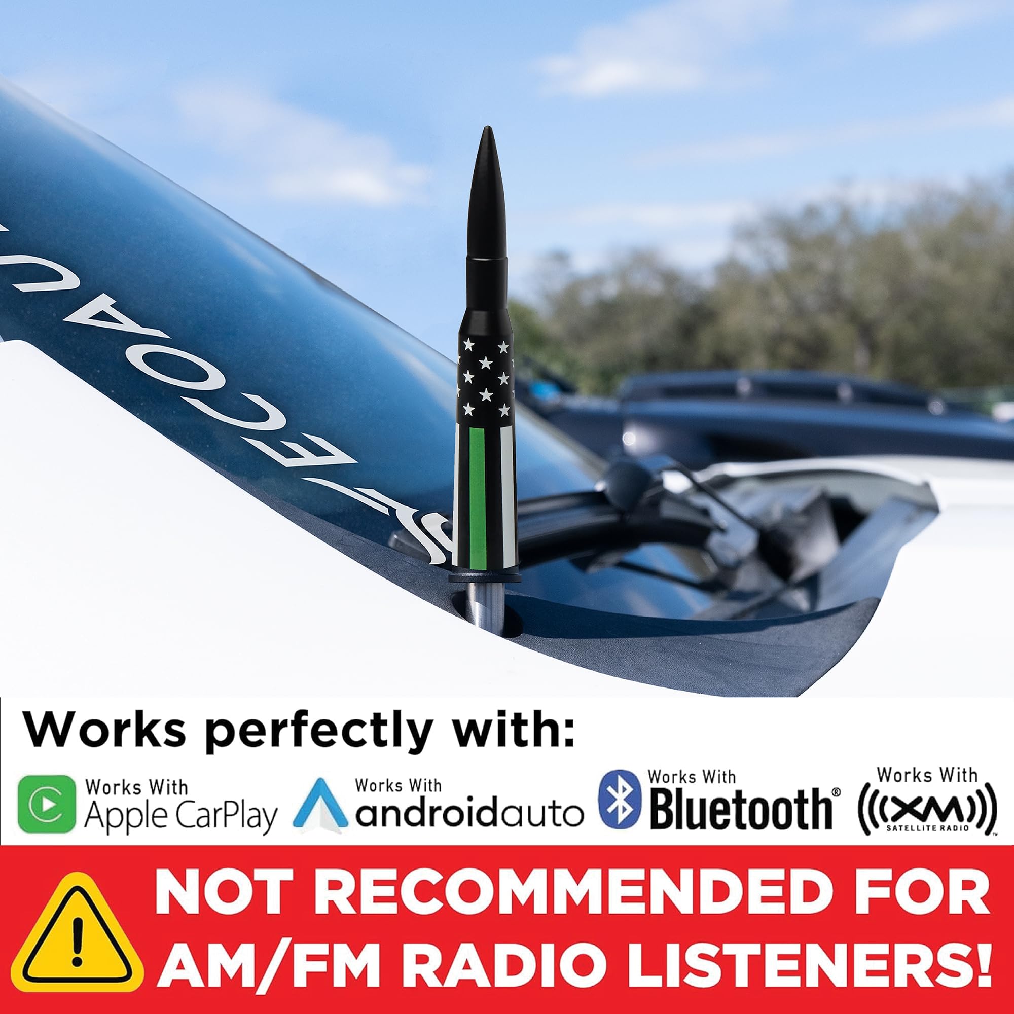 Ecoauto Car Antenna Topper Fits All Chevy & Gmc Truck Model Years - Radio Antenna Topper For Truck Made With Military Grade Alum