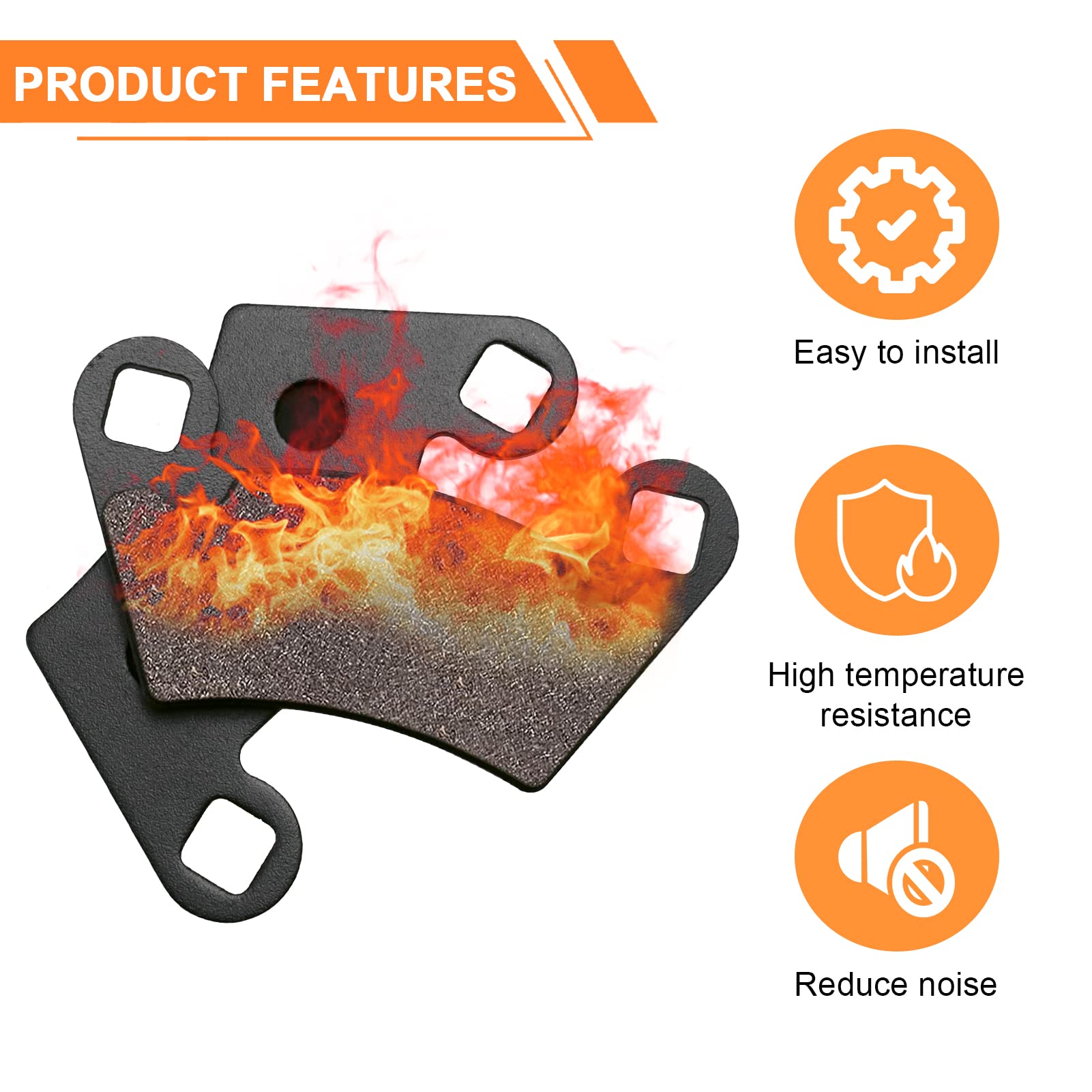 Brake Pads Fit for Polaris Ranger 500 570 700 800 900 2x4 4x4 RZR XP 900 Ranger Crew EV XP 500 Midsize Pursuit Electric RZR 800