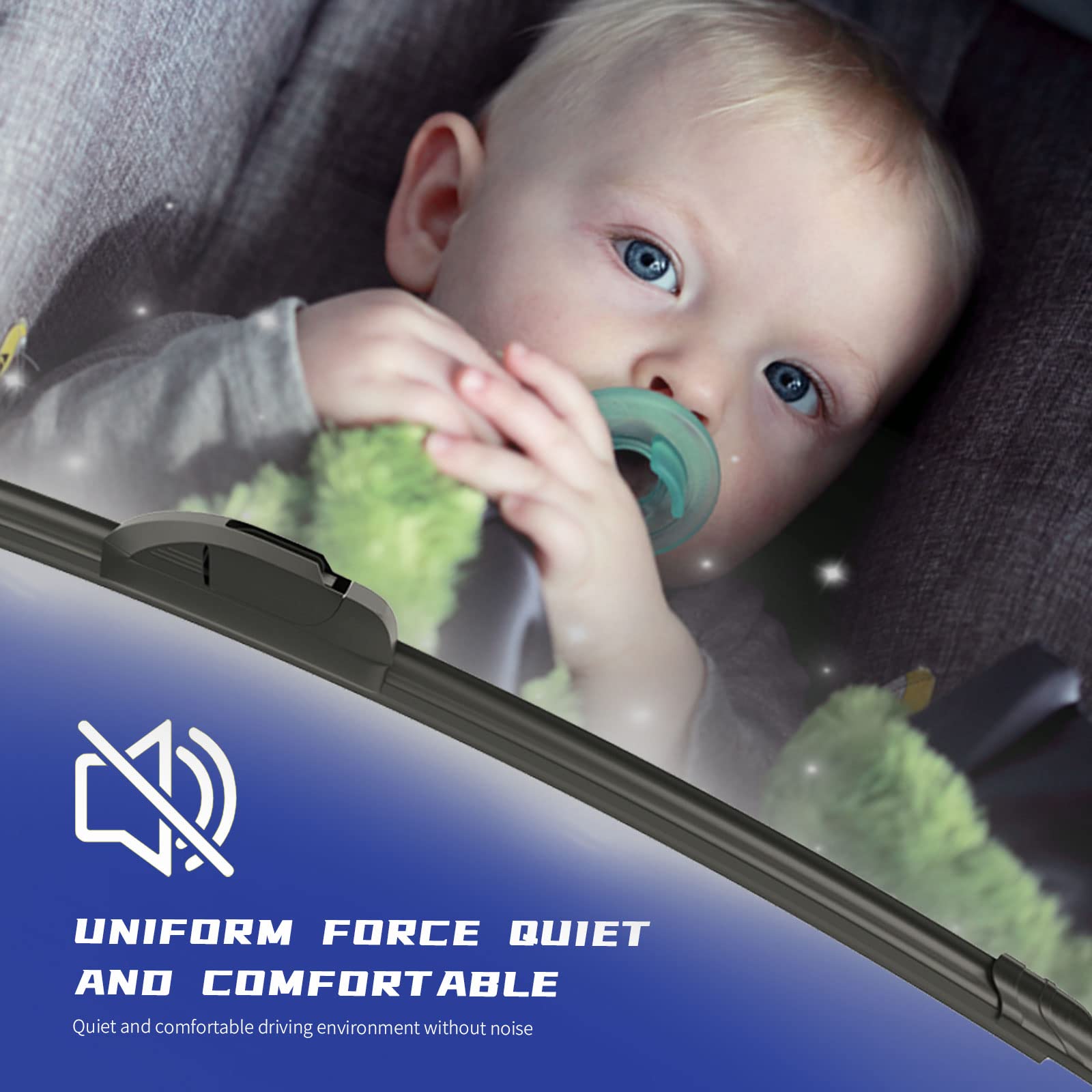 Emithsun Oem Quality 24'' + 19'' Premium All-Seasons Stable And Quiet Windshield Wiper Blades(Set Of 2)