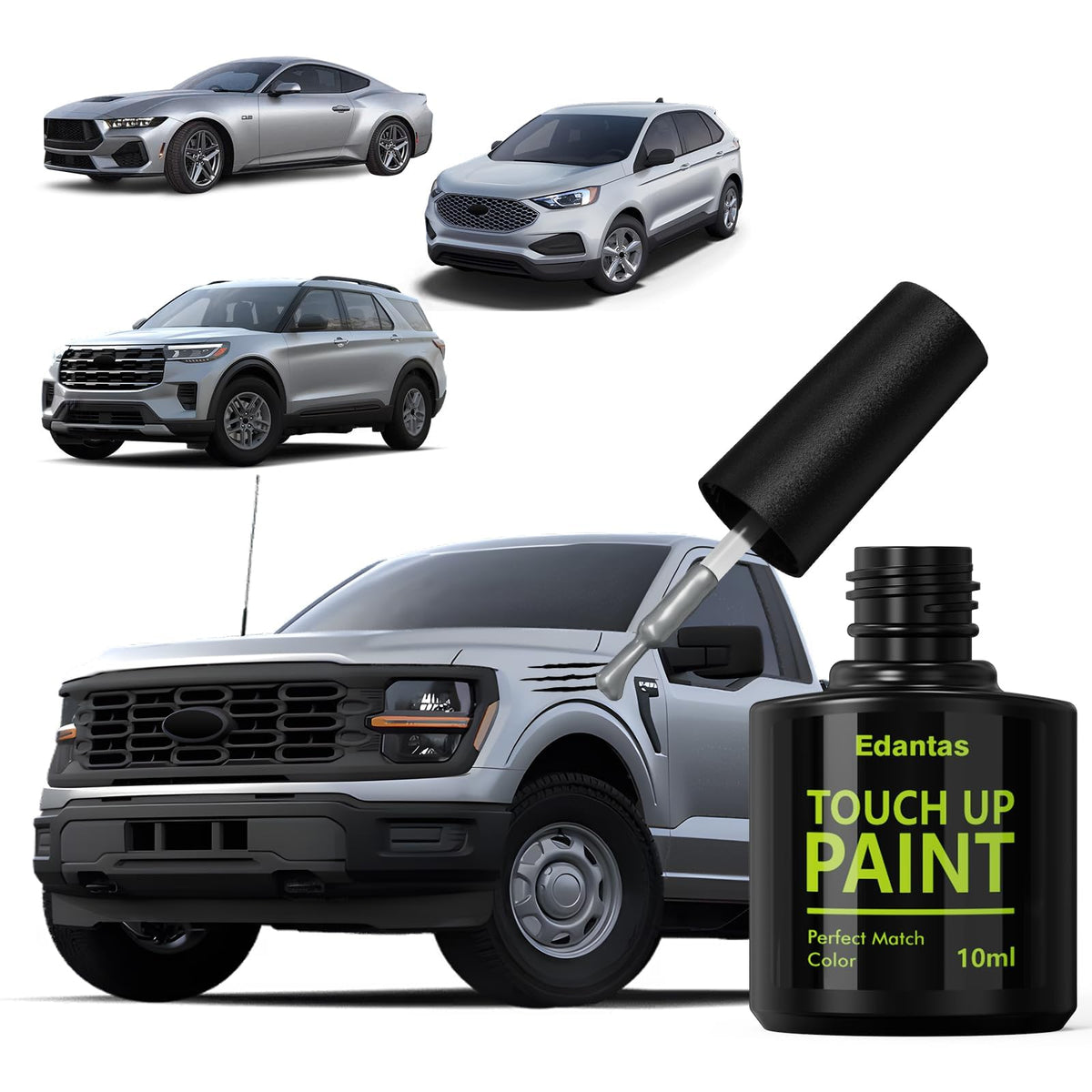 Edantas JS Iconic Silver Touch Up Paint for Ford Cars, Professional Auto Touch-up Paint Scratch Repair Kit, Automotive Paints Ex