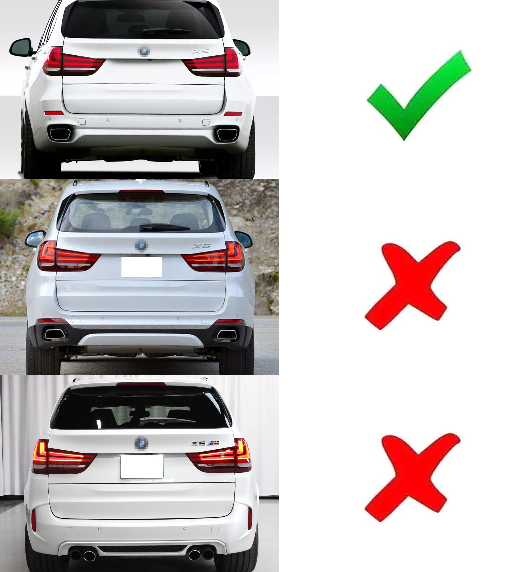 iJDMTOY Dark Smoked Lens Rear Bumper Reflector Lenses Compatible with 2014-2019 BMW F15 X5 w/M-Sport Bumper ONLY, OE-Spec LH RH