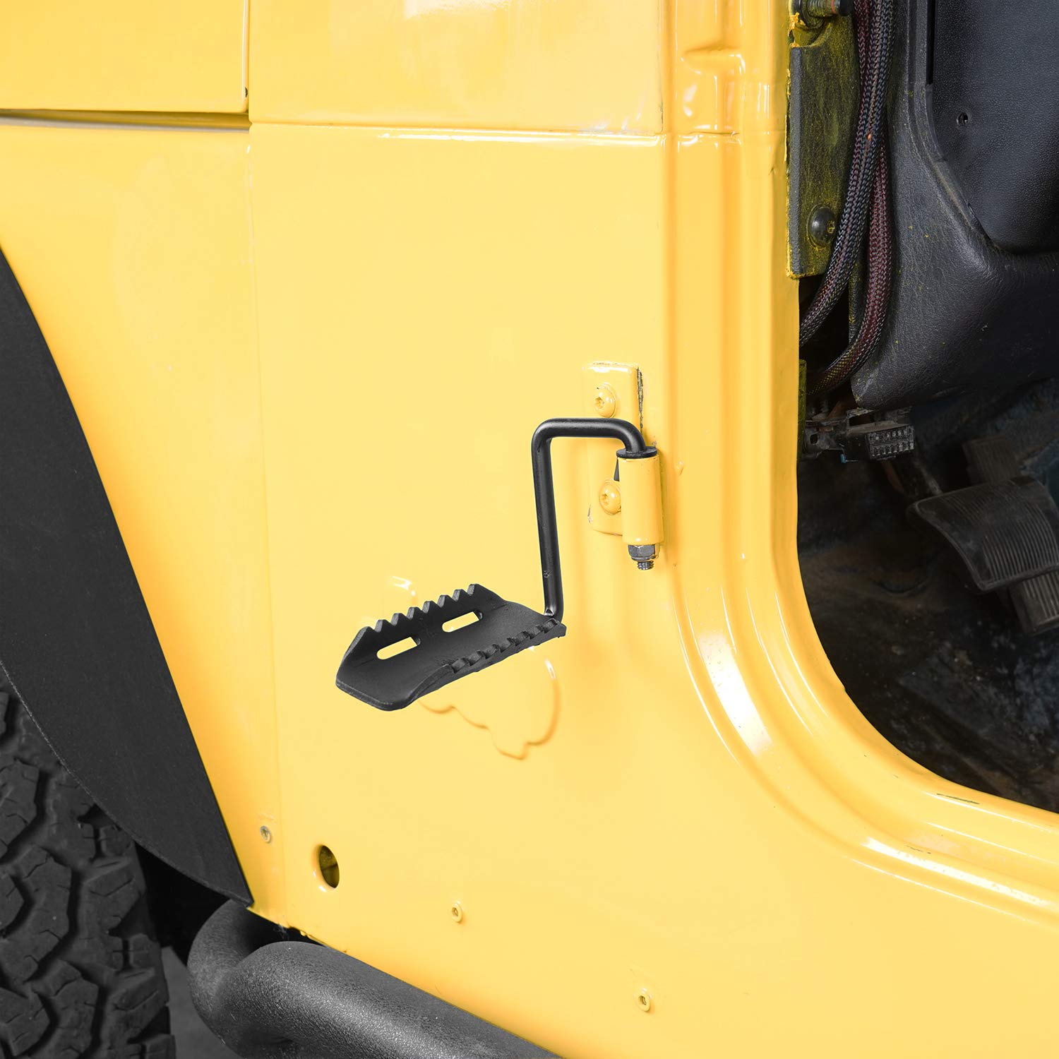 Hooke Road Wrangler Foot Pegs, Door Hinge Foot Rest Compatible With Jeep Tj Wrangler 97-06