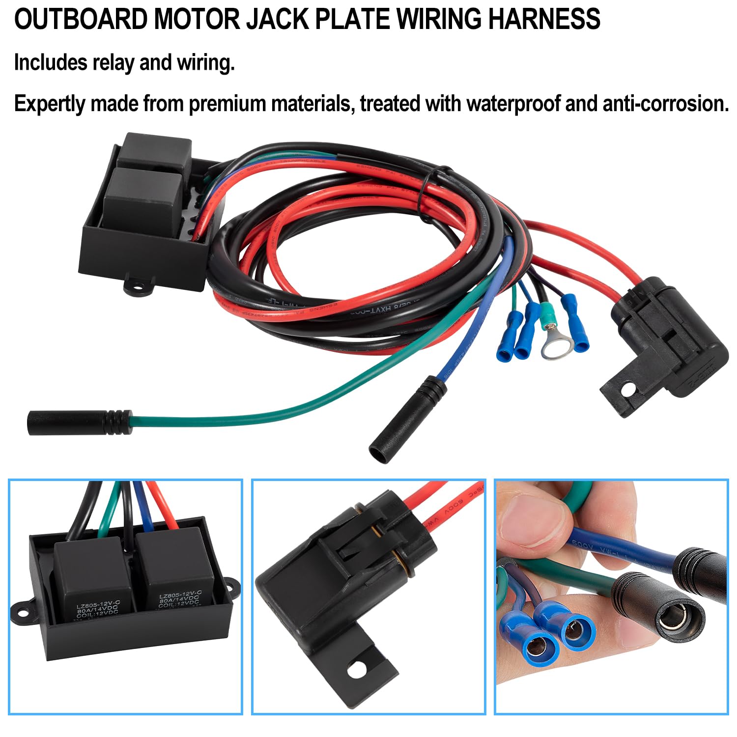 AHJRELAYKIT-2-DP Relay Harness Replacement Fit for Atlas Outboard Motor Hydraulic Jack Plates from 2014 to 2025, Replace for AHJ