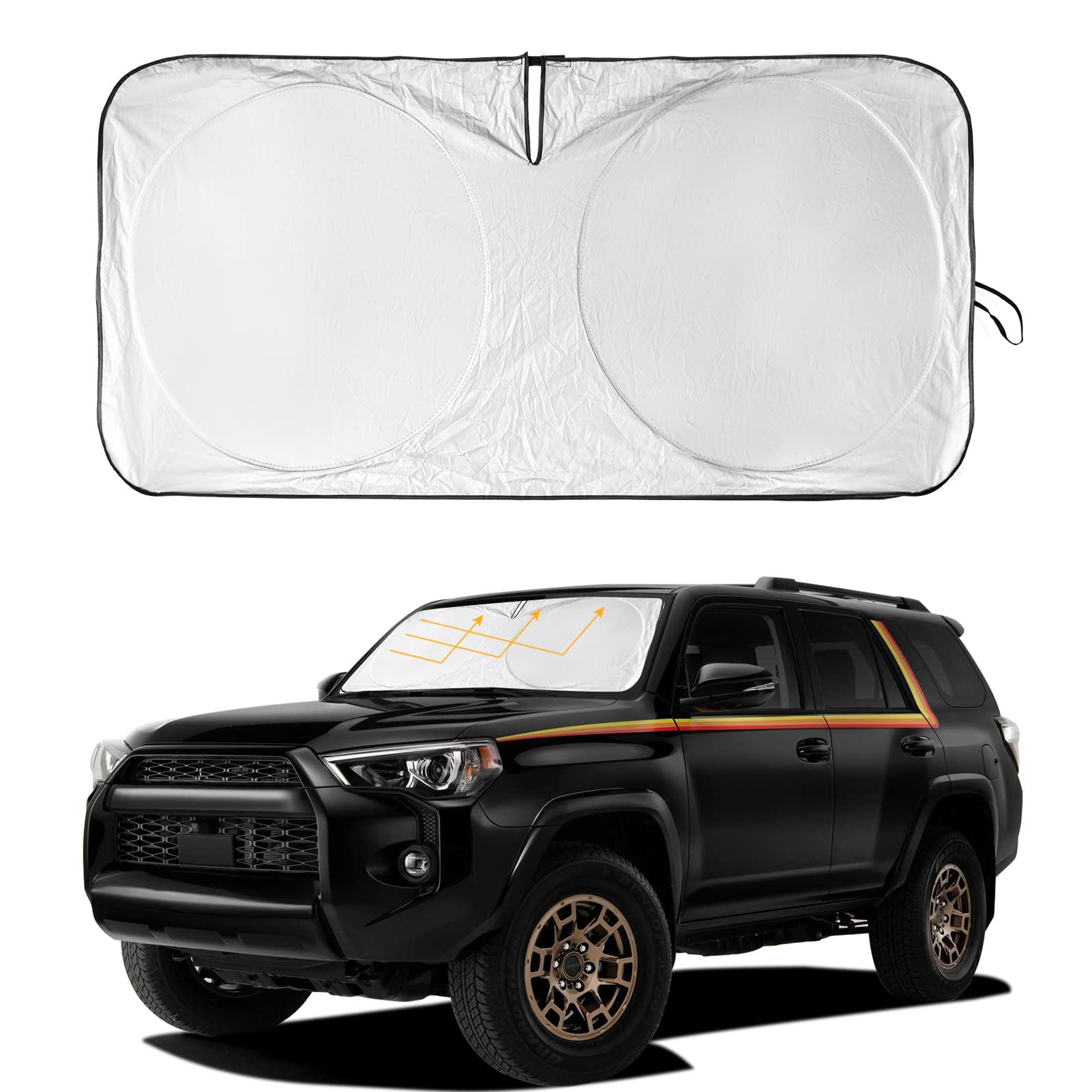Car Windshield Sun Shade For 4Runner 2003-2009-Sunshade For Front Window Cover Custom Fit Toyota Rav4 4Runner Sequoia Land Cruis