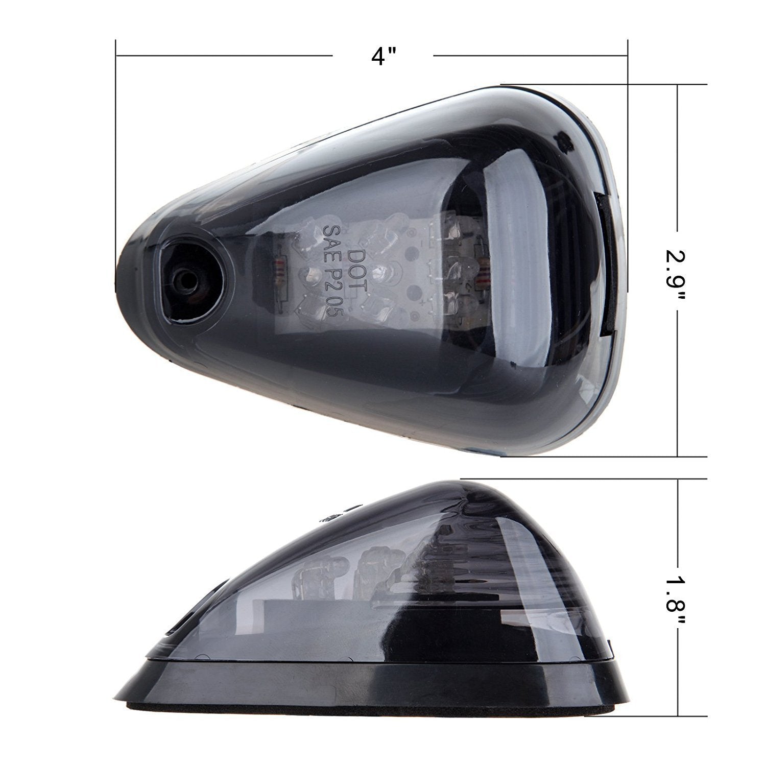 5pcs Smoke Lens With Amber LED Cab Roof Marker Lights, Roof Top Lamp Running Light Replacement Accessories For Ford 1999-2016 F1