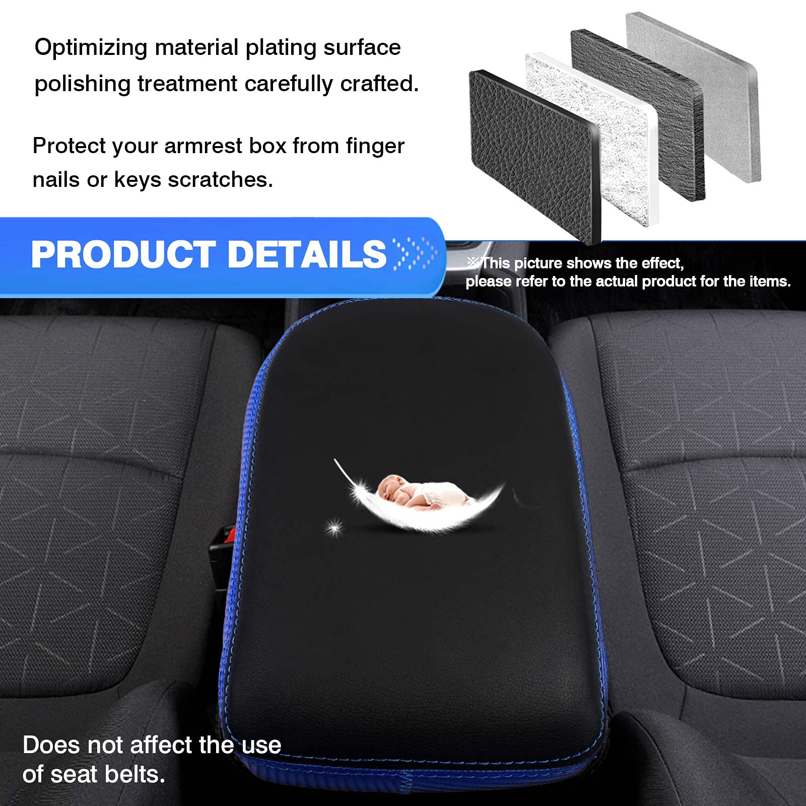Autorder Center Console Cover For Toyota Rav4 2013 2014 2015 2016 2017 2018 Accessories Armrest Cover Anti-Scratch Middle Consol