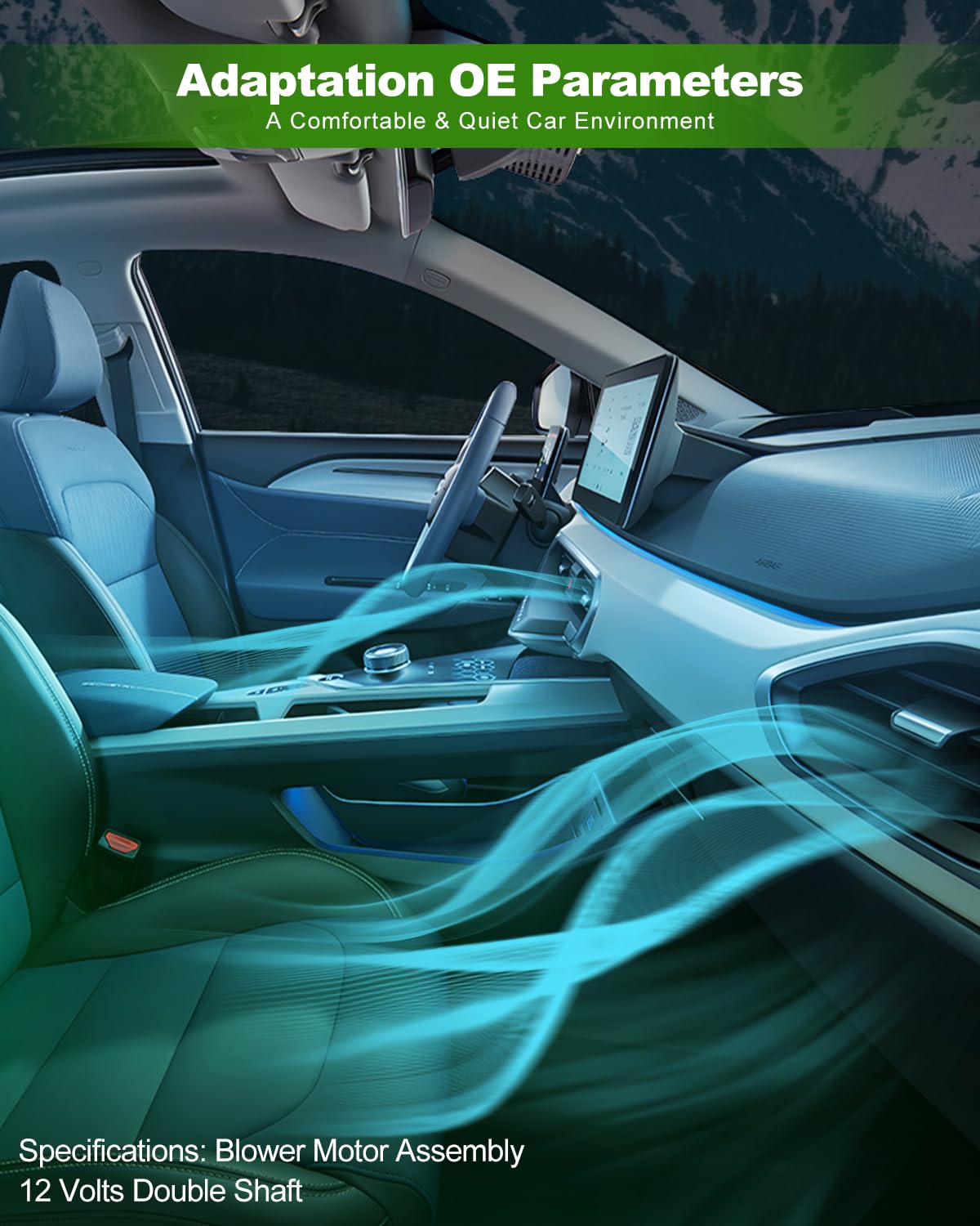 SCITOO HVAC Heater Blower Motor w/Fan HVAC Blower Motor fit for 008-A45-02,26-19939 (12V) HVAC Heater Blower Motor Assembly with Fan Cage 12V Replacement