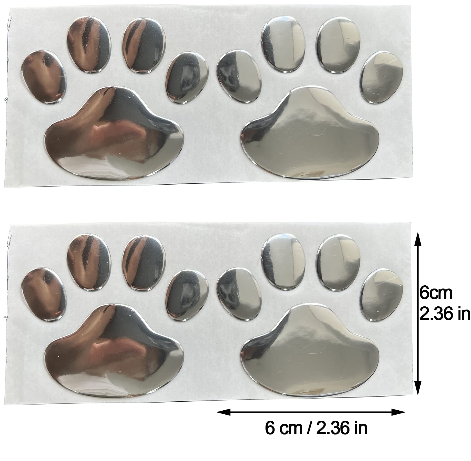 Lzlrun 3D Dog Paw Footprint Sticker Decal Auto Car Emblem Decal Decoration (Silver)