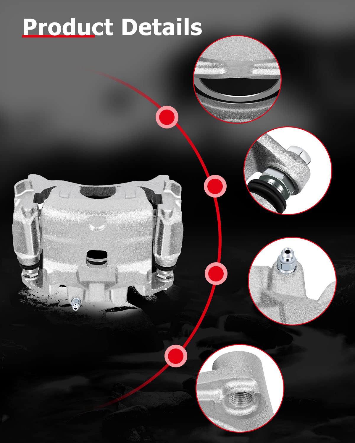 cciyu 19B7102 19B7103 Front Left & Right Brake Calipers With Bracket For Nissan For Altima 2013-2019,For Nissan For LEAF 2014-20
