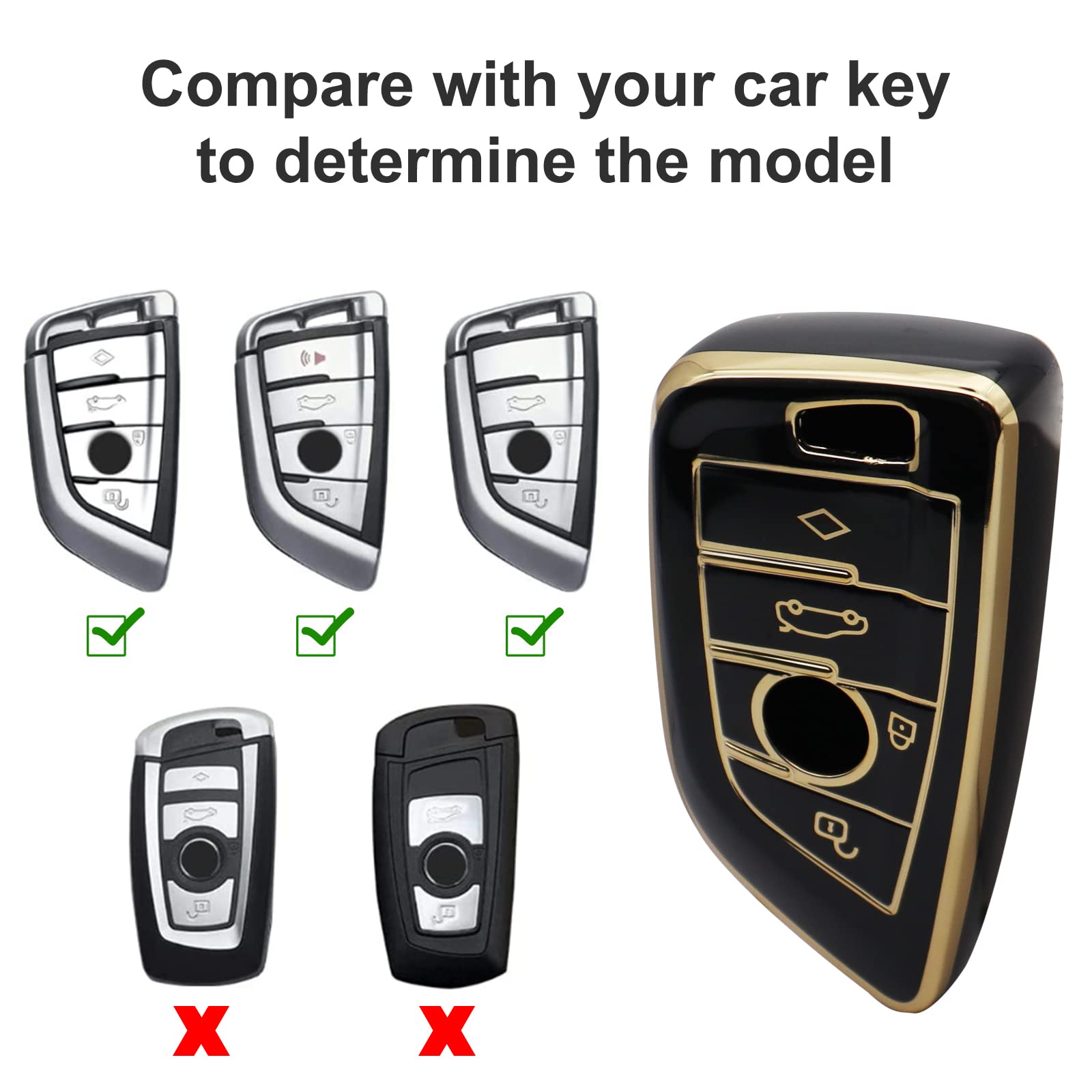 Elegananccy For Bmw Key Fob Cover Key Case Shell Rings For Bmw 2 5 6 7 Series X1 X2 X3 X5 X6 X7 Premium Anti-Dust Anti-Break Pro