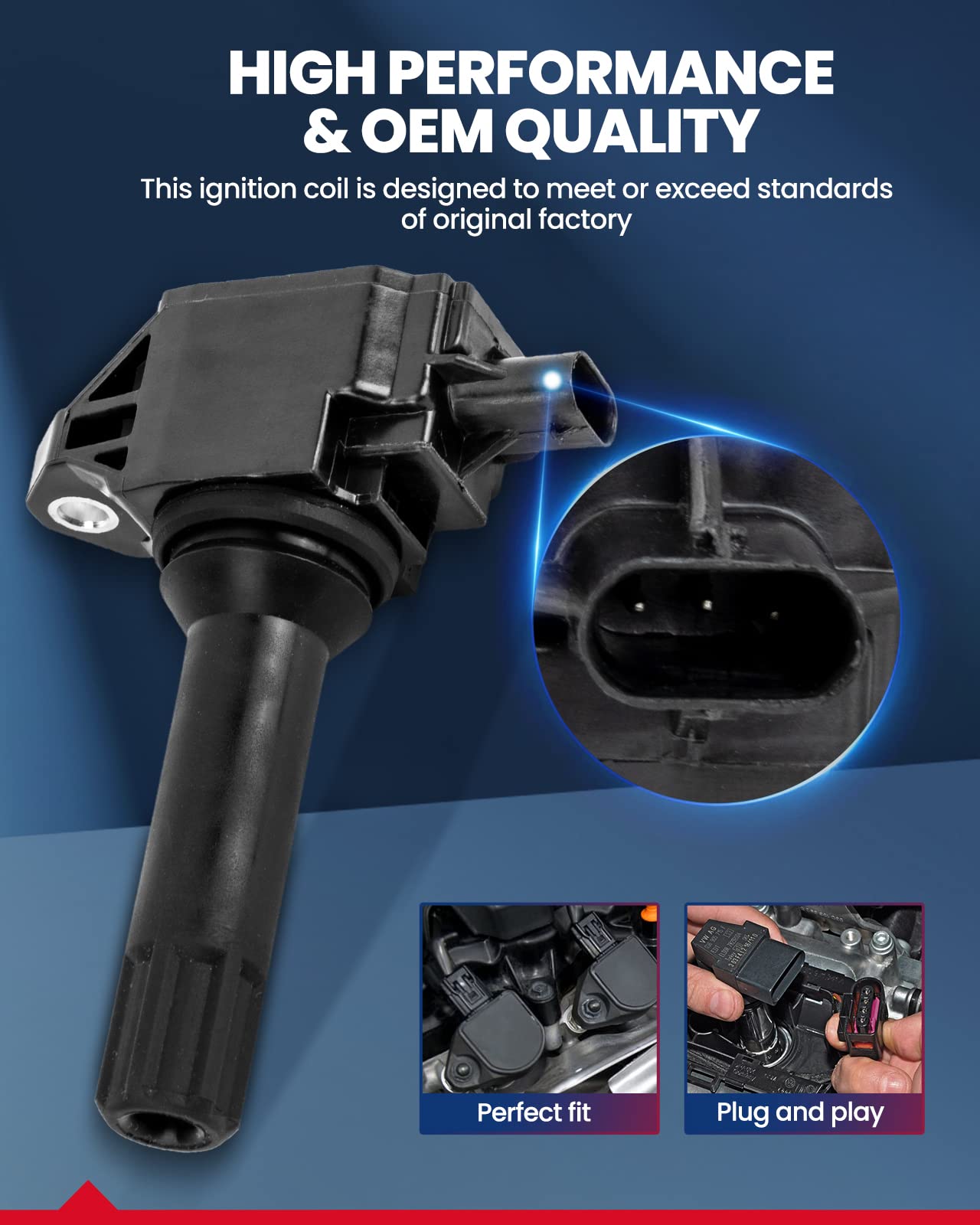 KAX Ignition Coil Packs, 4 Packs UF710 Fit for Forester 2014-2016, Outback, Impreza 2013-2015, XV Crosstrek, Legacy, FR-S, B-RZ