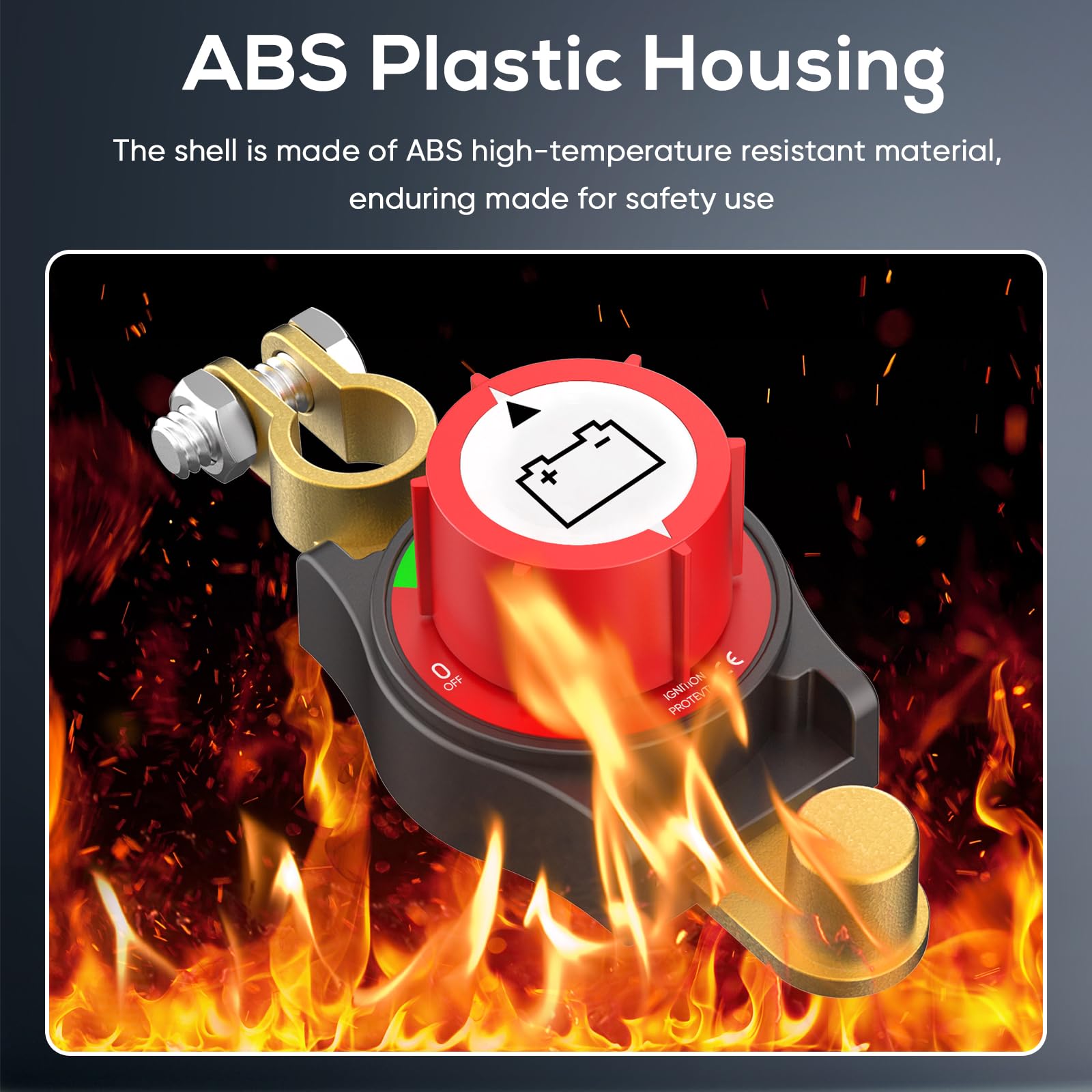 Top Post Battery Disconnect Switch 12v,Battery Kill Switch Negative On/Off 12-48V Top Post Battery Switch Heavy-Duty Battery Dis