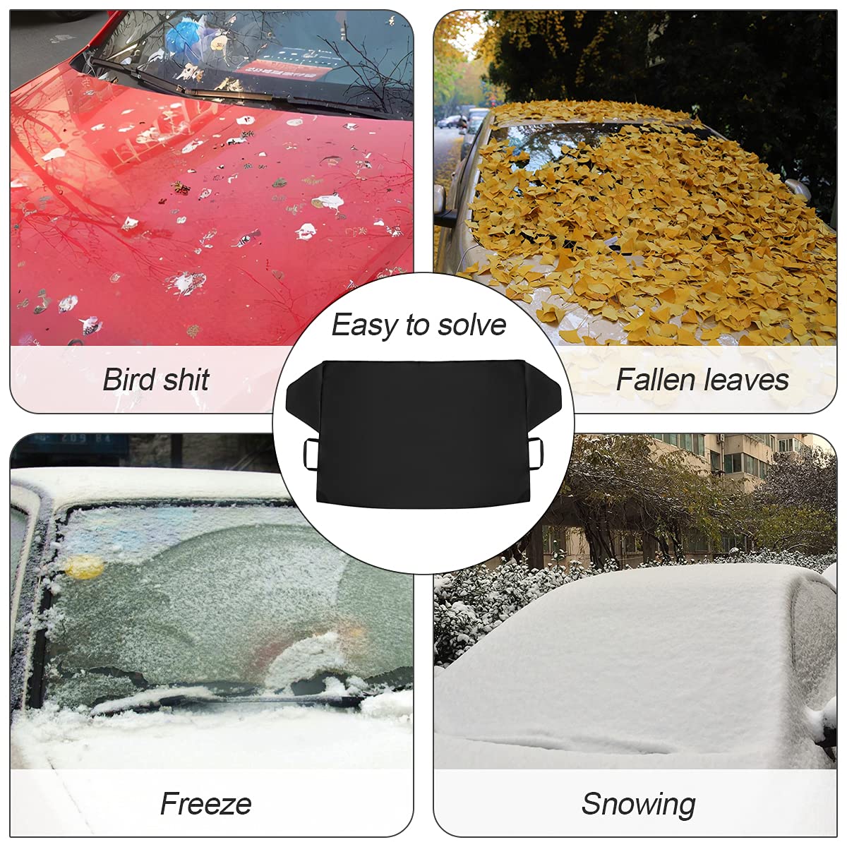 Loyaforba Car Magnetic Windshield Snow Cover For Ice, All Weather Application Windshield Cover, Snow And Wiper Protector For Mos