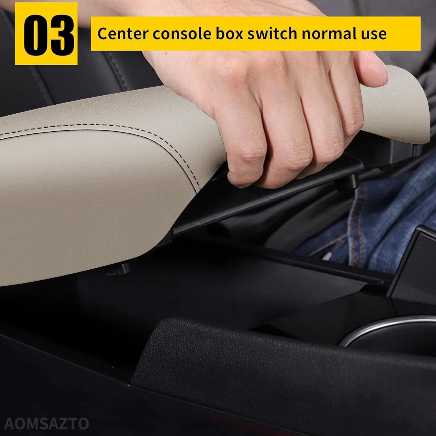 AOMSAZTO Armrest Covers for 2021 2022 2023 2024 Hyundai Elantra (Automatic Brake Only, Not for Handbrake)