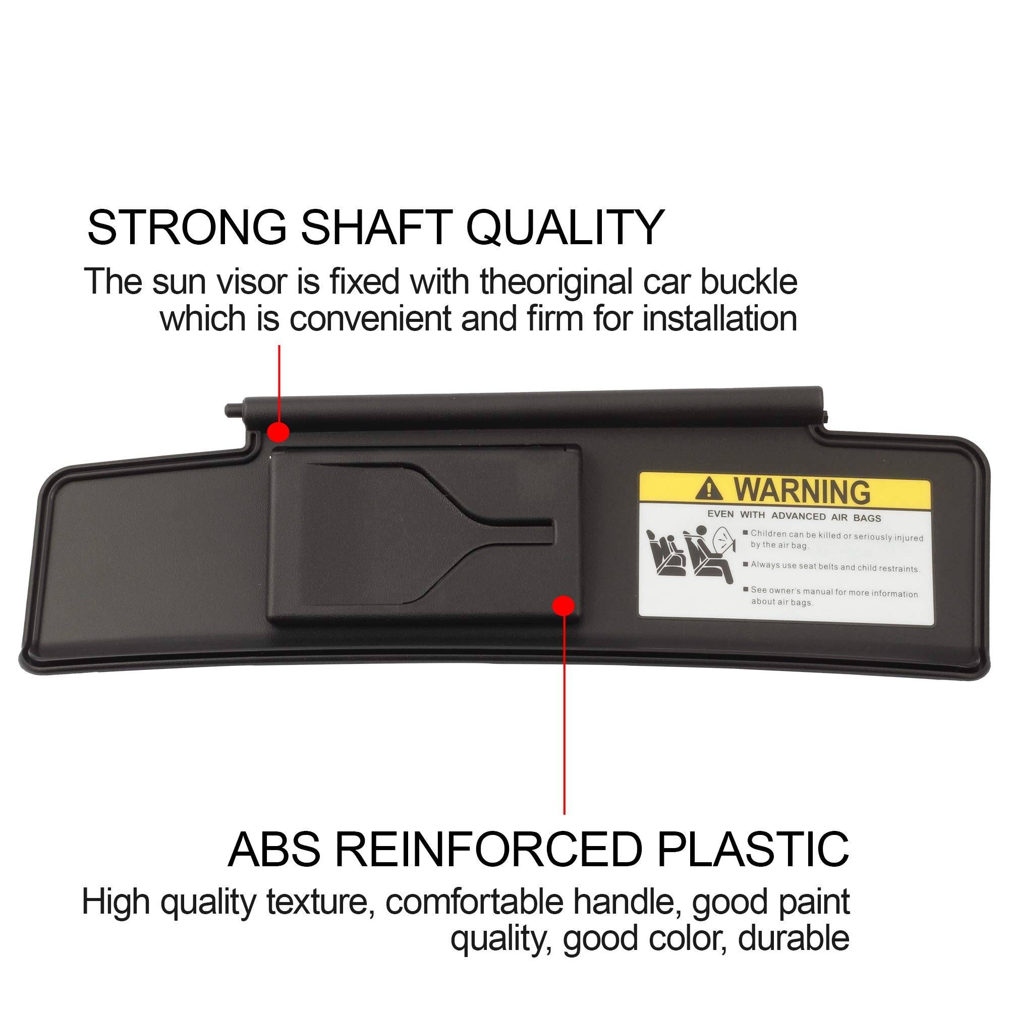 Dasbecan Front Left Driver Side Sun Visor Built-In Mirror Compatible With 2006-2015 Mazda Mx-5 Miata Replaces# Ne51-69-320D-02 Black