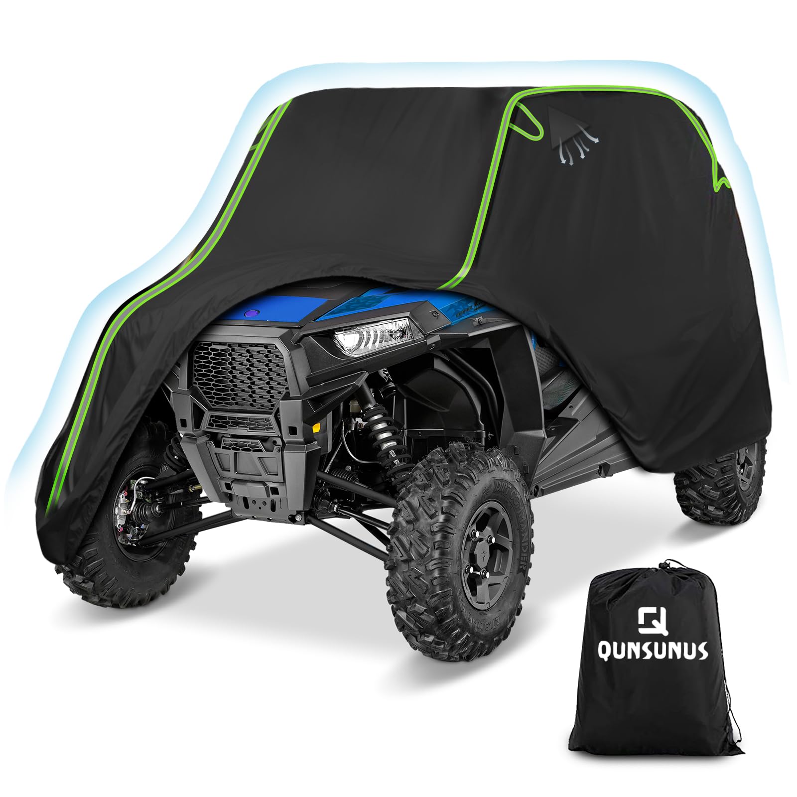Qunsunus Utv Cover 4-6 Seater Compatible With Polaris Rzr Cover/Can-Am Defender Cover/Yamaha Yxz Cover All-Weather Protection He