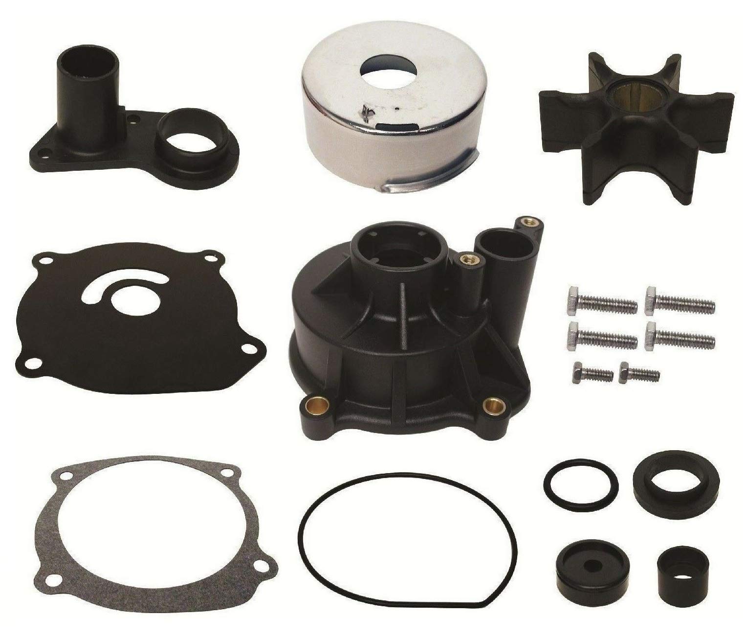 Water Pump Repair Kit With Housing For Johnson Evinrude V4 & V6 85 115 140 150 175 200 235 Hp 1978 & Earlier W Straight Key Impe
