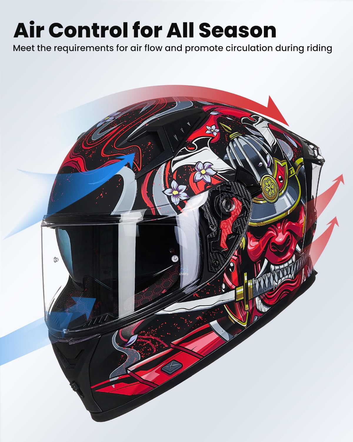 Ilm Motorcycle Helmet Full Face With Pinlock Compatible Clear&Tinted Visors And Fins Street Bike Motocross Casco Dot Model Z501(Armor Red, Medium)