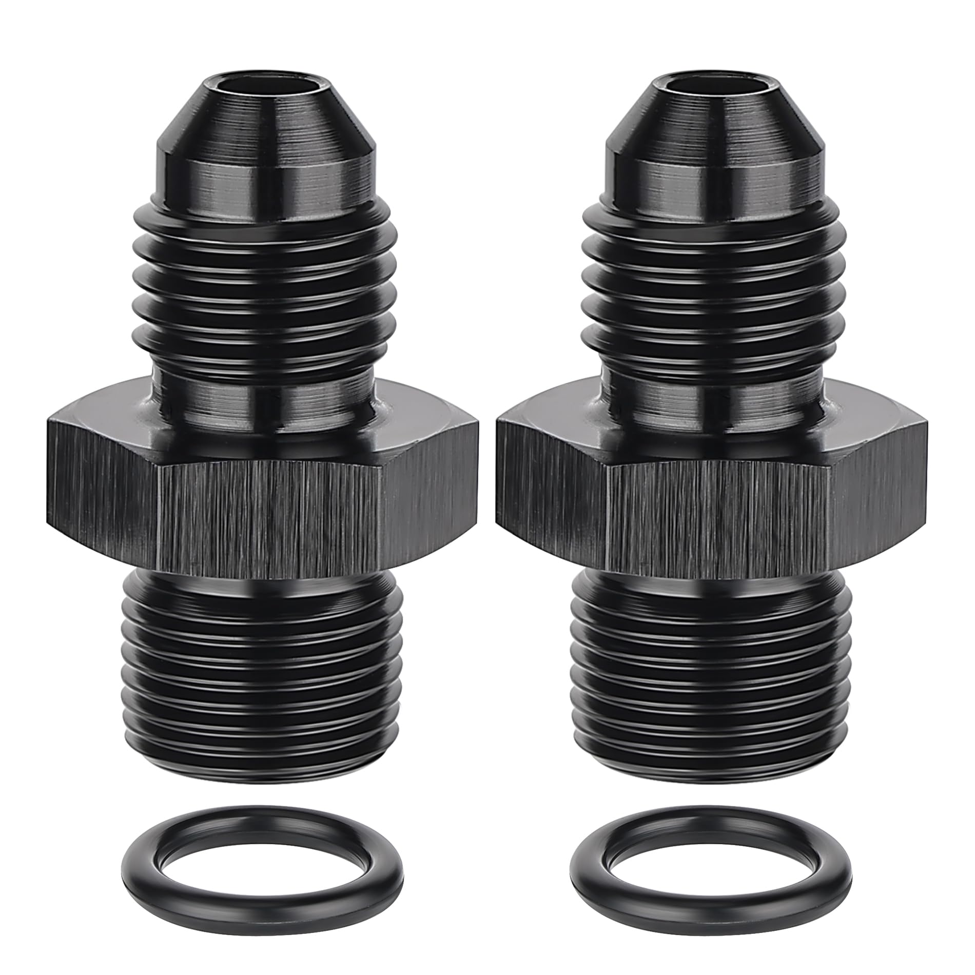 Evil Energy 4An Male Flare To M12 X 1.5Mm Male Metric Fitting Adapter Aluminium Alloy 2Pcs