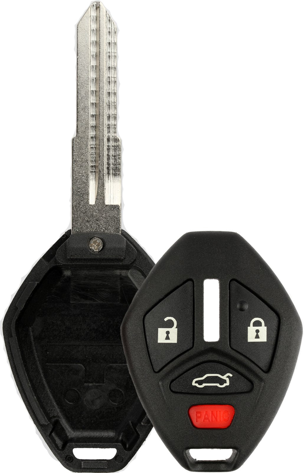 Keylessoption Keyless Entry Remote Uncut Blank Car Key Blade Fob Case Shell Button Pad Outer Cover Repair For 2007-2012 Mitsubis